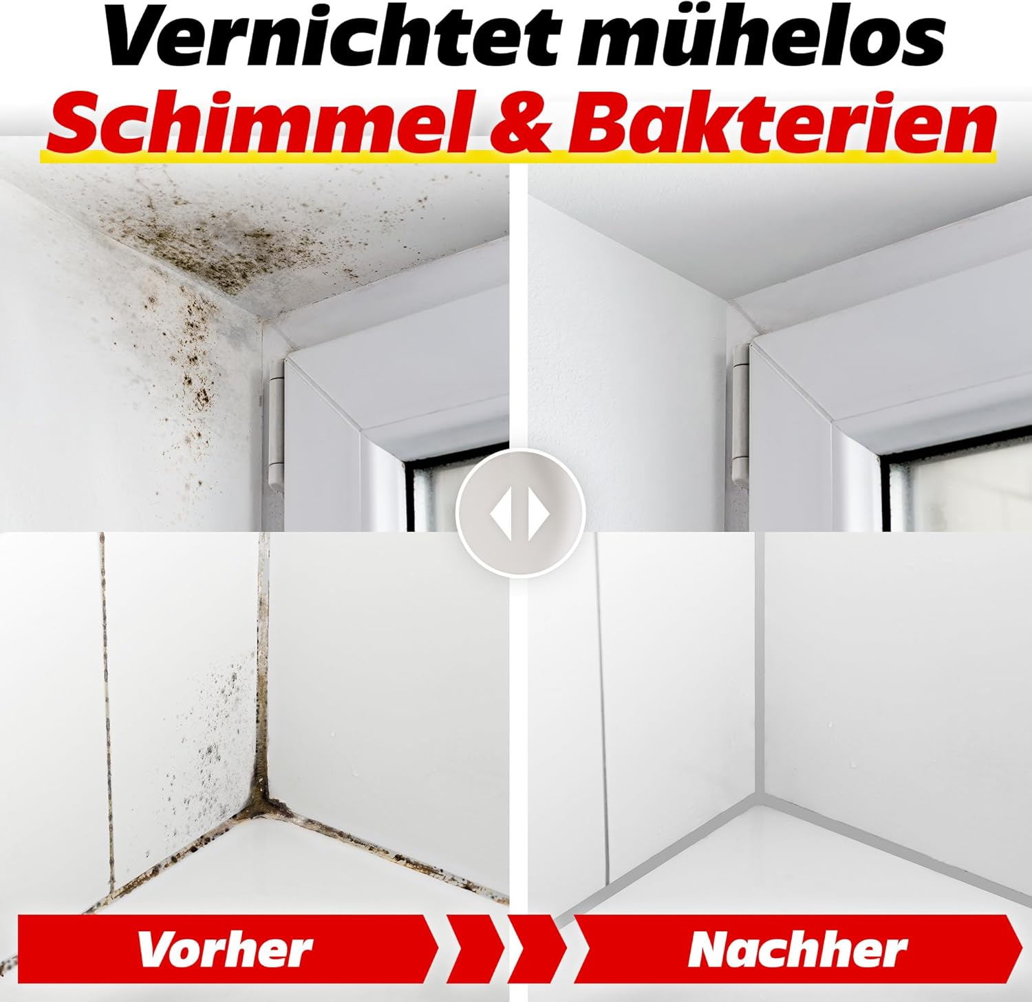 Professionelles Schimmelentferner-Set inklusive 2 Schutzhandschuhen – Schimmelspray mit Haftwirkung gegen Schimmel an Wand, Fugen, Tapeten, Textilien, Auto – entfernt Schimmel hocheffektiv – Bild 2