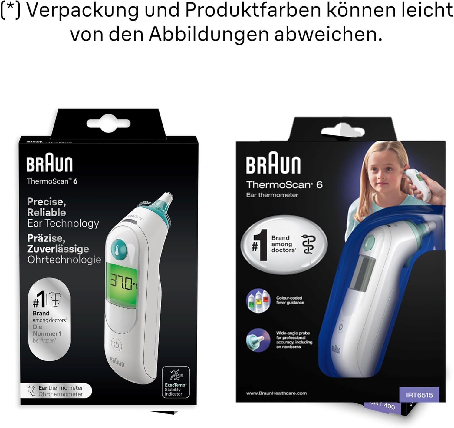 Braun ThermoScan 6 Ohrthermometer, farbcodiertes Digitaldisplay, ExacTemp-Stabilitätsanzeige, baby- und kleinkindfreundlich, die Marke Nr. 1 unter Ärzten, IRT6515 – Bild 7