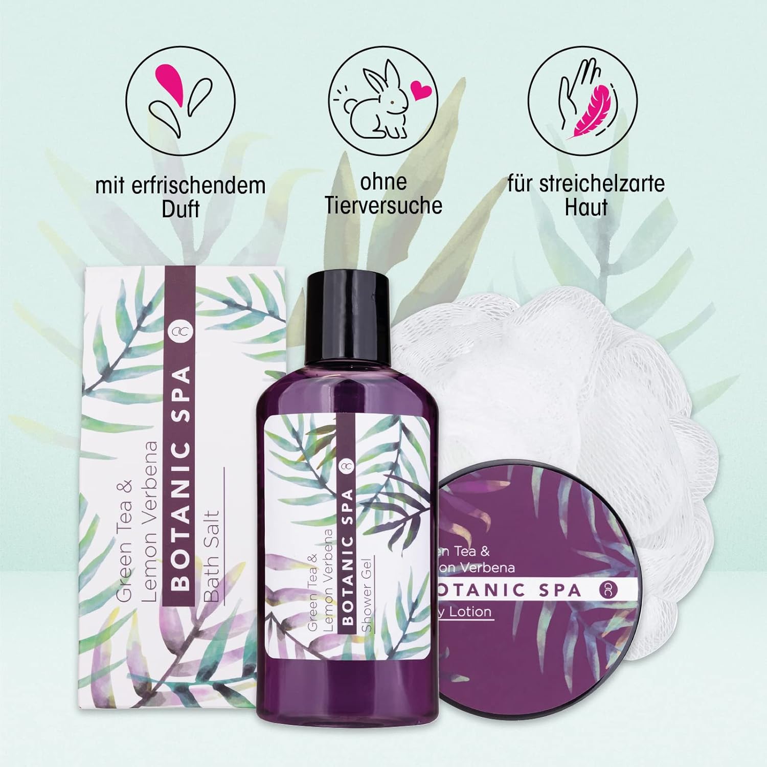 Accentra Botanic Spa Geschenkset im dekorativen Seegraskorb – 5-teiliges Bade- und Duschset, bestes Geschenk für Geburtstag, Valentinstag usw. – Bild 4