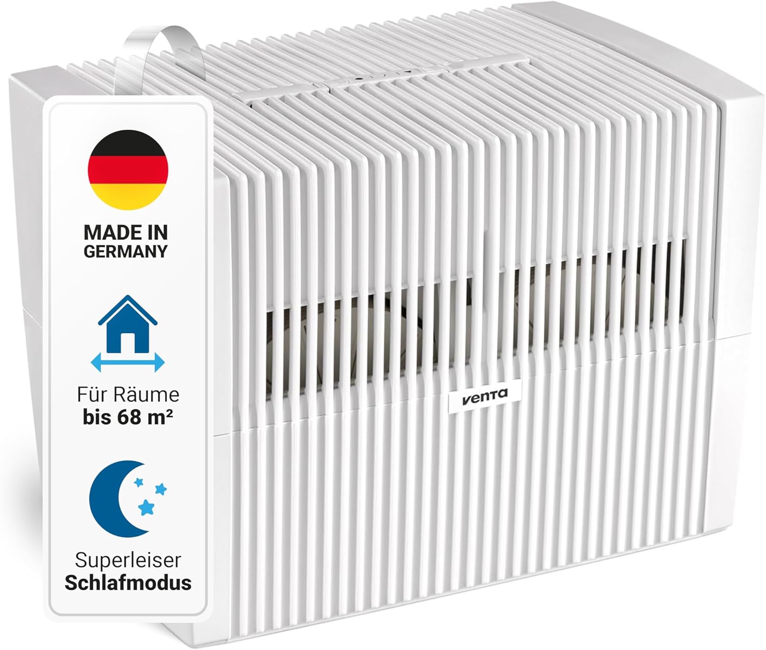 Venta Luftbefeuchter LW45 Classic Original bis 68 m², sehr leise 20 dB(A), energieeffizient 2 Watt, großer 10 L Tank, hygienische Kaltverdunstung ohne Filter – Bild 2