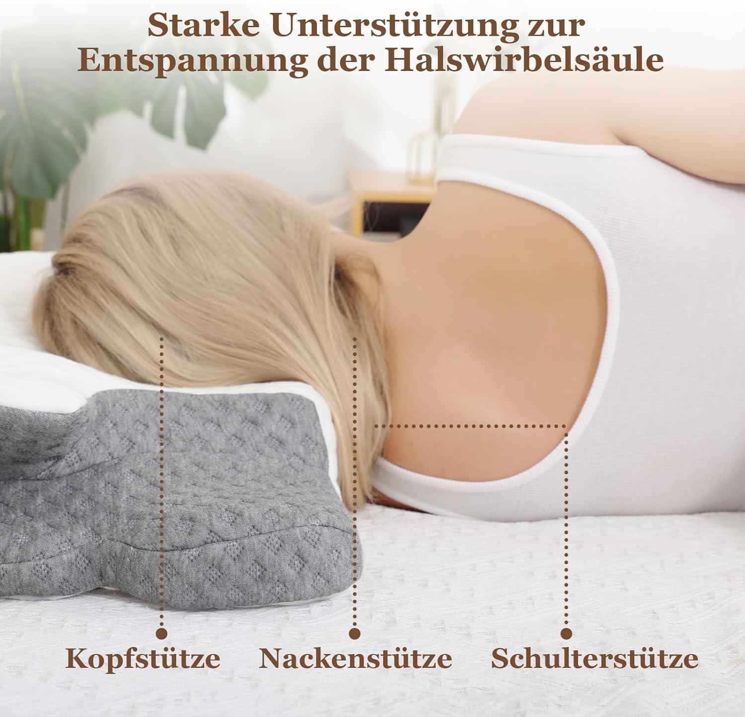 Nackenkissen aus Memory-Schaum – orthopädisches Kissen für Nacken und Schulter, ergonomisch und druckentlastend, perfekt für Rücken-, Seiten- und Bauchschläfer – Bild 5
