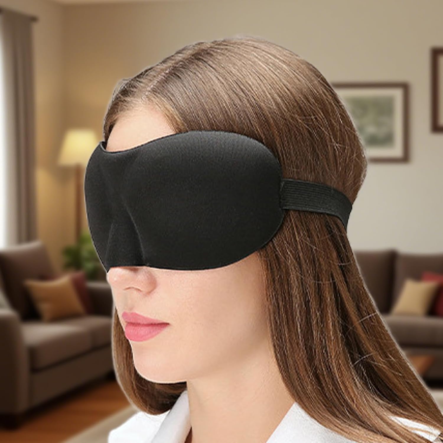 Schlafmaske – 3D-Maske gegen Licht | Atmungsaktive Augenabdeckung für Reisen, Flugzeug, Meditation, Spa, Ruheraum – Bild 3