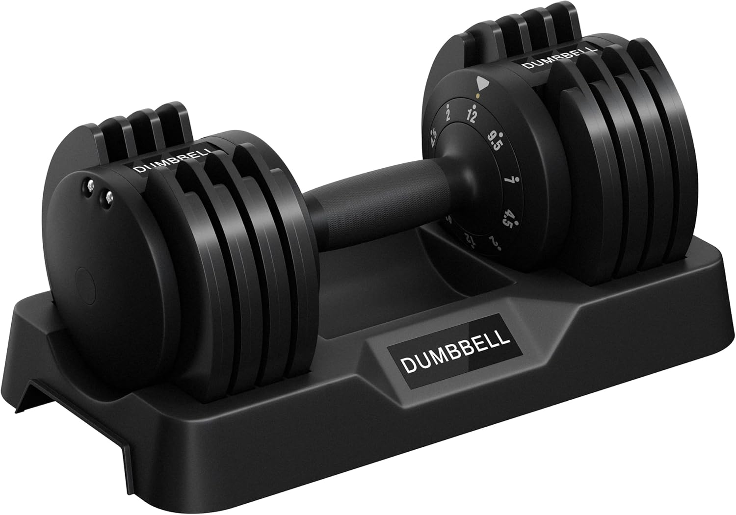 Yaheetech Verstellbarer Hantel, 15 Stufen aus Stahl, 2,5 – 24 kg, sofortige Anpassung, Doppelverriegelungssystem, rutschfest, für Fitnessstudio, Zuhause, Büro