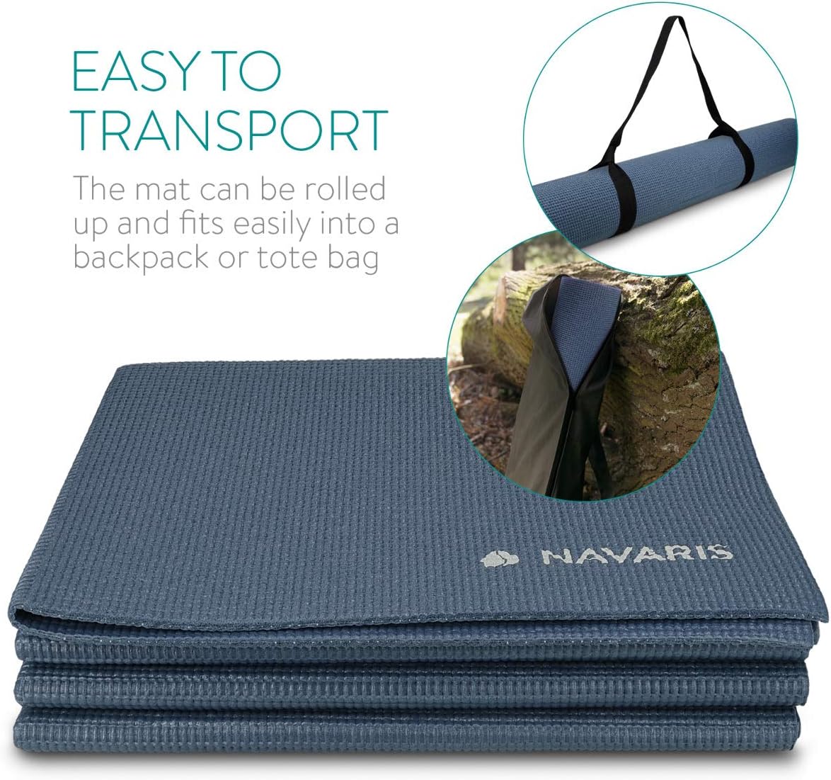 Navaris faltbare und rutschfeste Yoga-Reisematte, 4 mm, auch für Fitness, Sport, Pilates, Gymnastik, verschiedene Farben – Bild 3