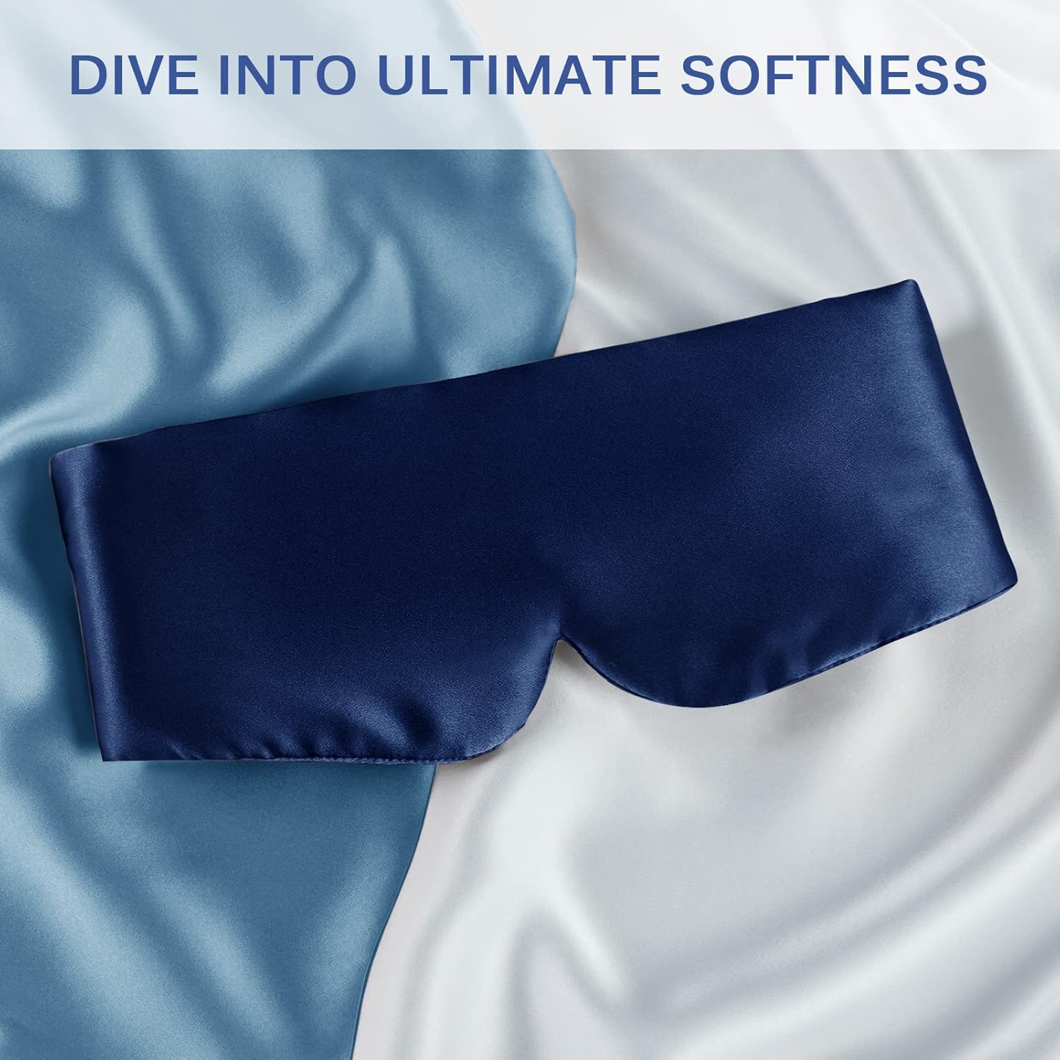 OLESILK Schlafmaske aus 100 % Maulbeerseide, Augenmaske mit verstellbarem Kopfband für Männer und Frauen, große Schlafmaske und Augenbinde für Nachtschlaf, Reisen und Nickerchen, Marineblau – Bild 5