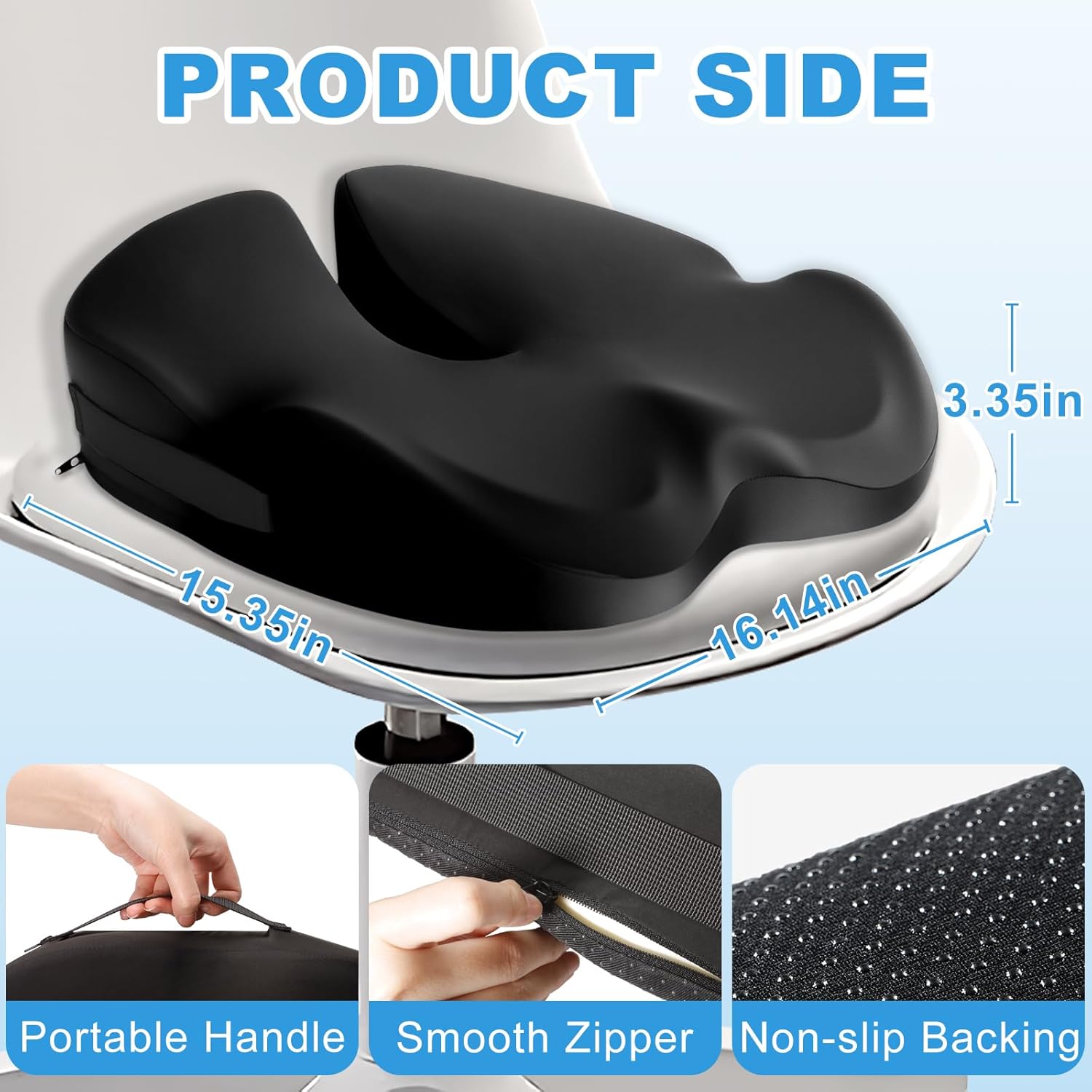 Orthopädisches Sitzkissen, ergonomisches Sitzkissen orthopädisch für Bürostuhl & Auto, Steißbeinkissen-Entlastung, bequemes Sitzkissen, Memory-Schaum-Steißbeinkissen für Sofa, Büro & Rollstuhl – Bild 2