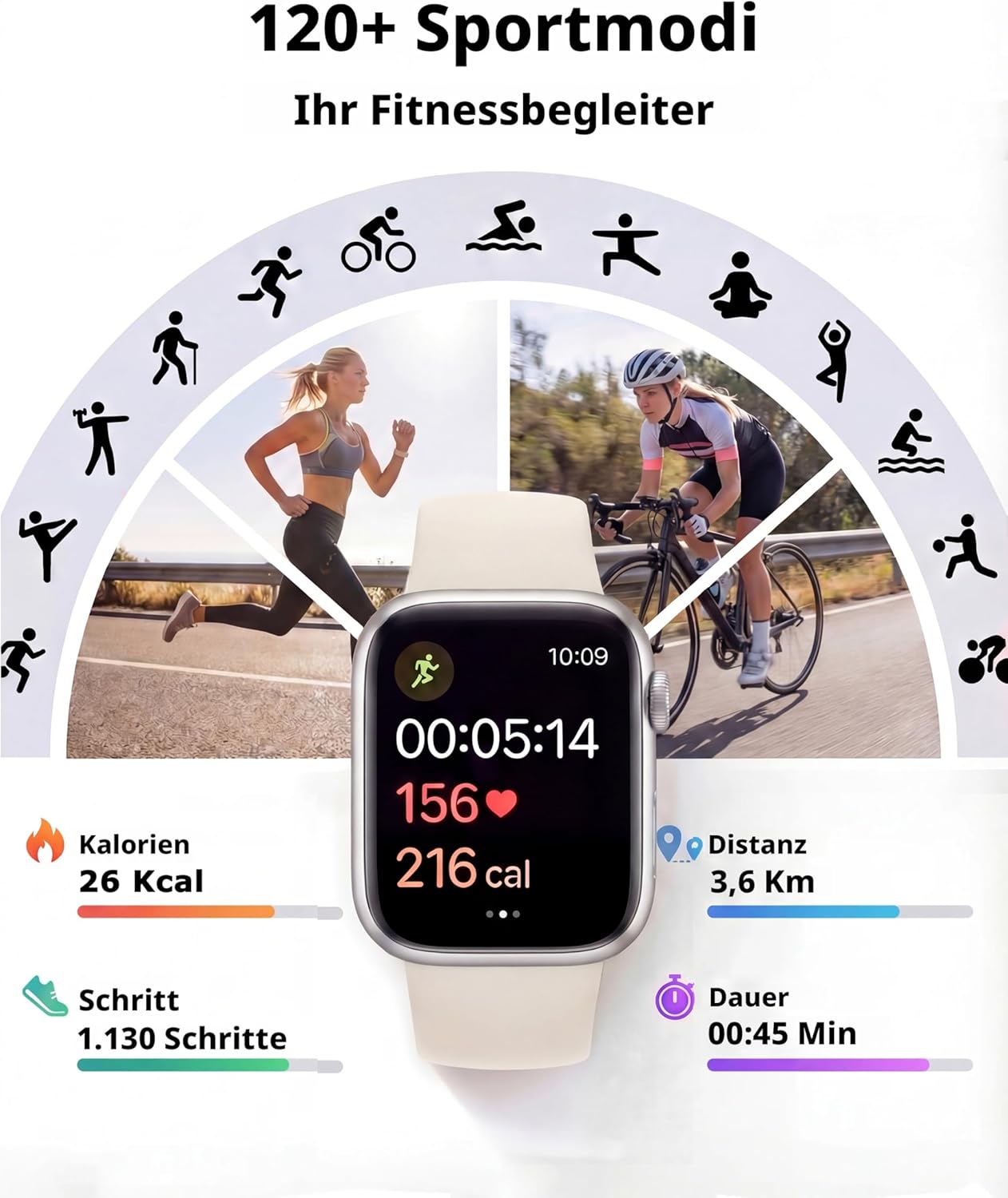 RLQA Smartwatch Damen Herren G104S Starlight – Bild 3