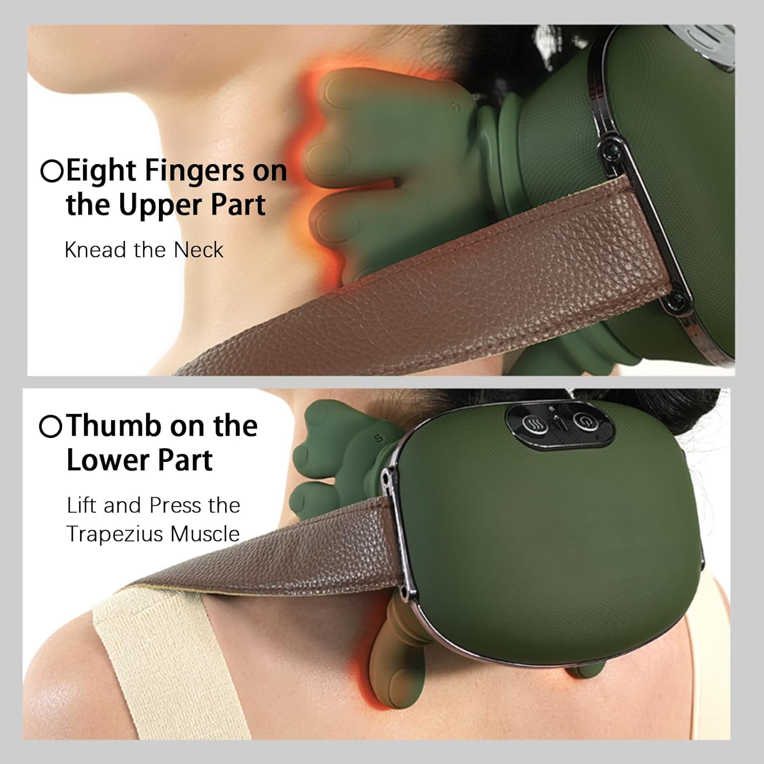 4D Bionic Hand-Nackenmassagegerät mit Wärme, elektrisches Massagegerät, tragbares Nacken- und Schulter-Shiatsu-Massagegerät, Massage zur Muskelentspannung, Geschenke für Frauen und Männer – Bild 3