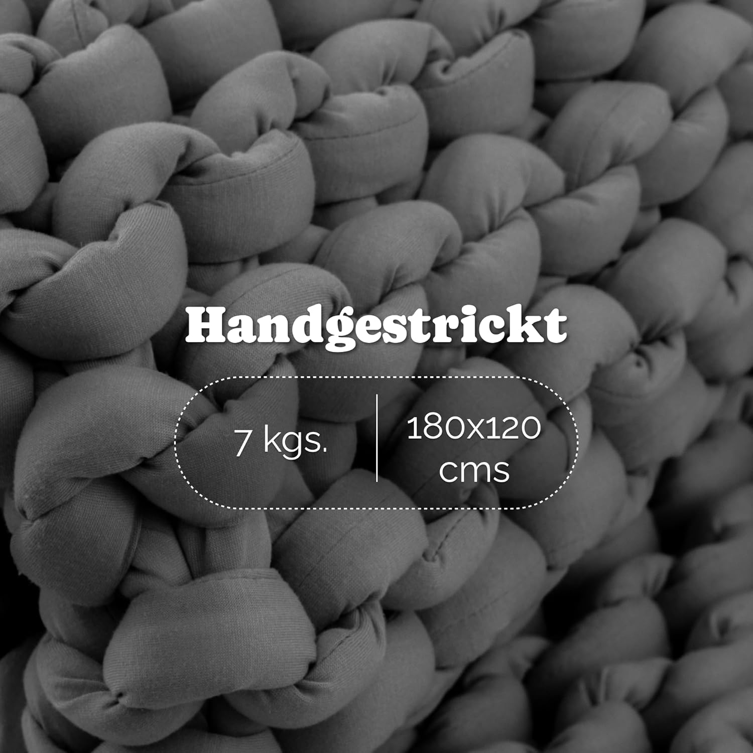 SIESTA Gewichtsdecke – Premium Grobstrick Grau (7 kg) – Atmungsaktive Therapiedecke gegen Stress & Schlafstörungen – 100 % RPET, nachhaltig, Öko-Tex & waschbar – Bild 5