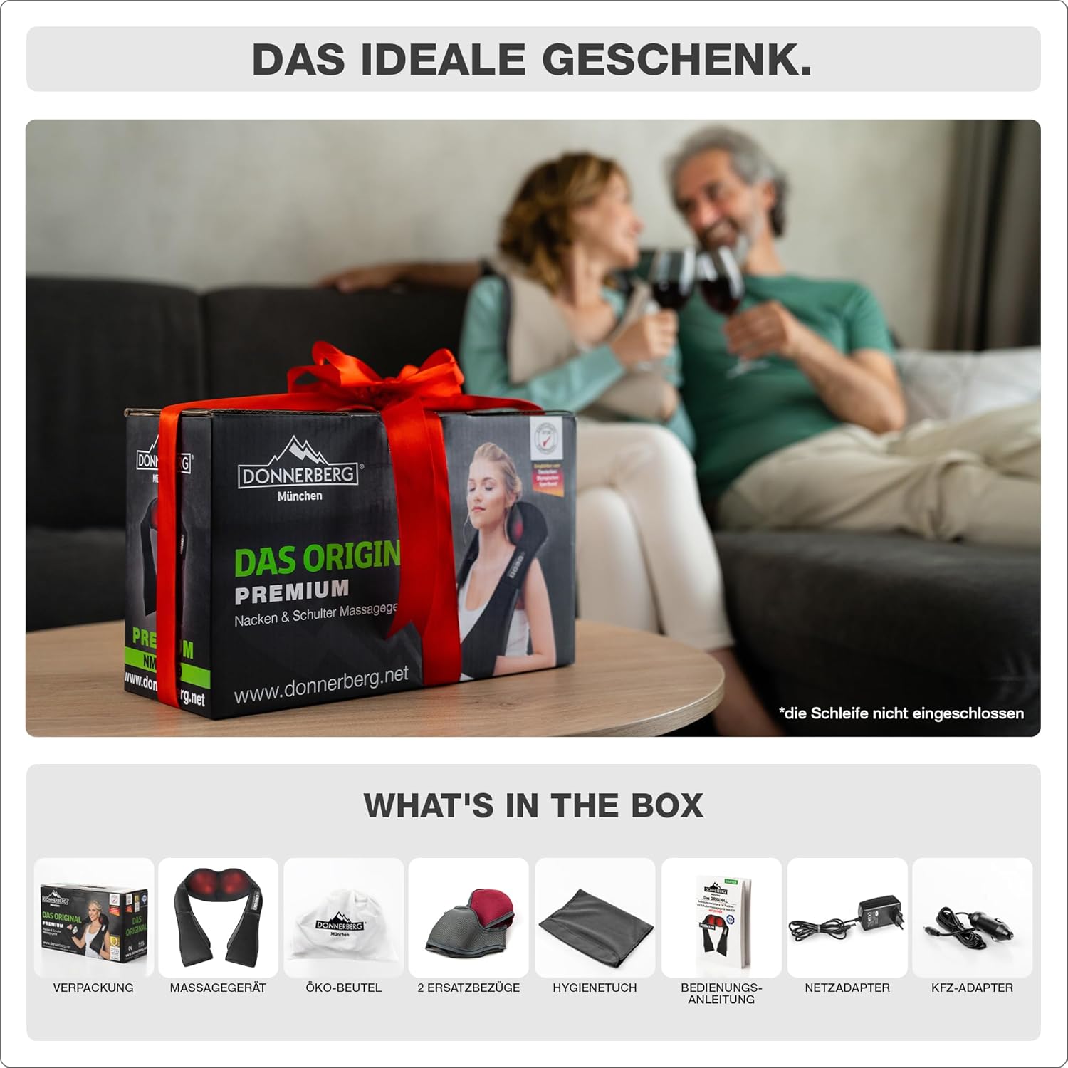 DONNERBERG Das Original Nackenmassagegerät mit Wärme, 7 Jahre Power-Motor-Garantie, Shiatsu-Massagegerät für Nacken-Schulter-Massage, Vibration, TÜV-geprüft – Bild 7