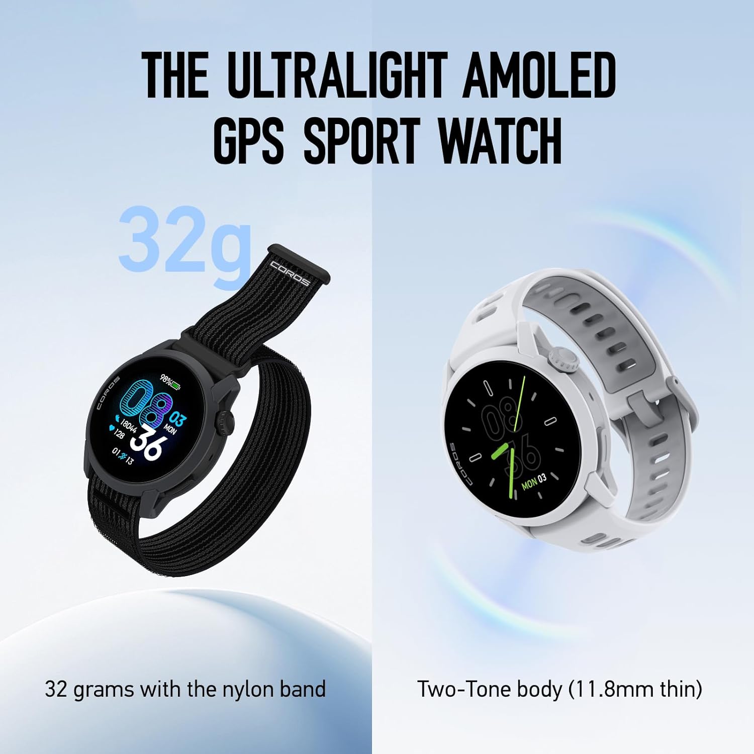 COROS Pace 4 Ultraleichte Sportuhr, 1,2 Zoll AMOLED-Touchscreen, 32 g Laufuhr, 19 Tage Nutzung, Sprachsteuerung, Trainingstools, präzises GPS, Trainingsplan, Laufen (schwarzes Silikon) – Bild 2
