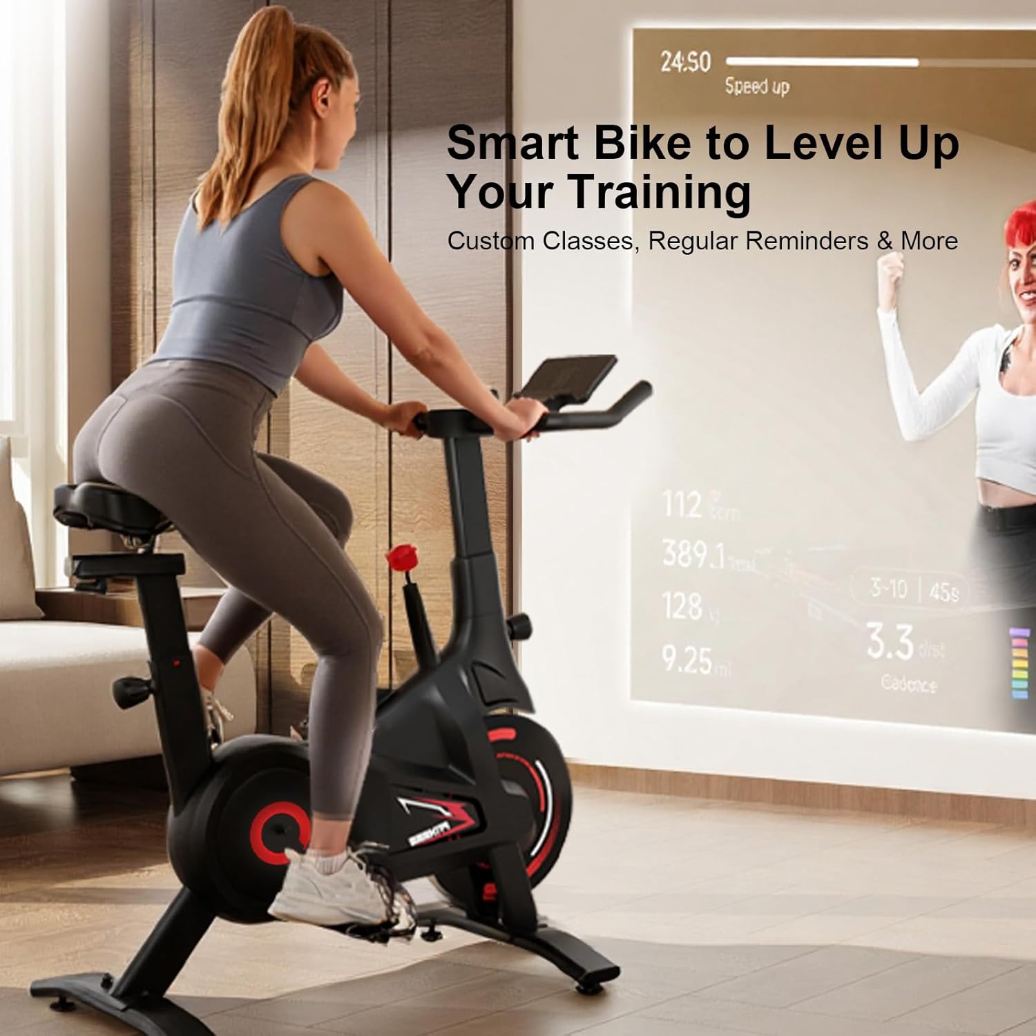 Bluearth Heimtrainer, leiser Magnetwiderstand, Heimtrainer-Fahrrad für Cardio-Training zu Hause, max. 150 kg, magnetisch schwarz – Bild 5
