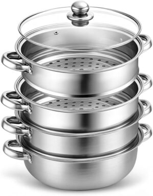 Edelstahl-Dampfgarer 28 cm – 4-st...