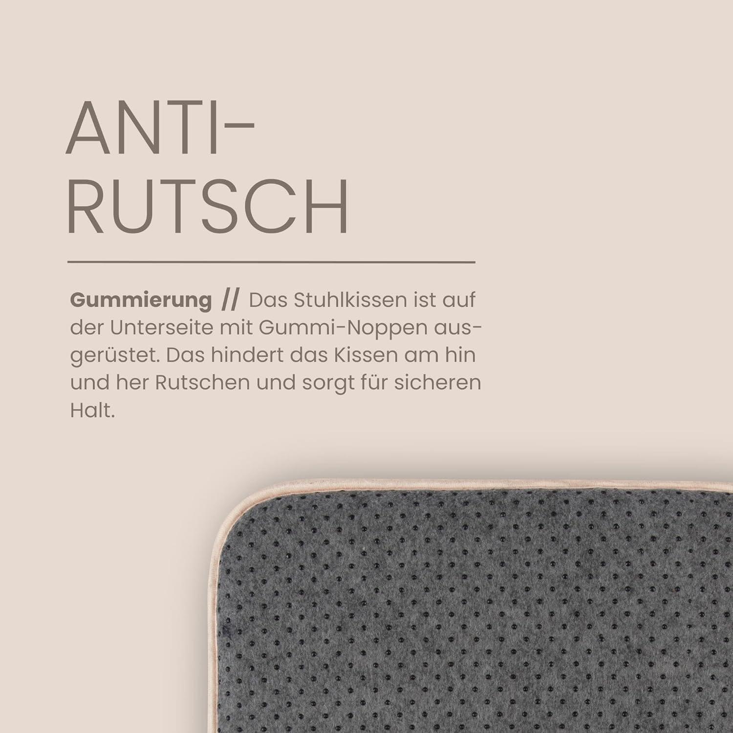 Bestlivings Sitzkissen (2 Stück), Stuhlkissen mit rutschfester Unterseite, 38 cm x 38 cm, Öko-Tex-zertifiziertes Sitzkissen, einfarbig, Stuhlkissen, Stuhlkissen – Bild 4