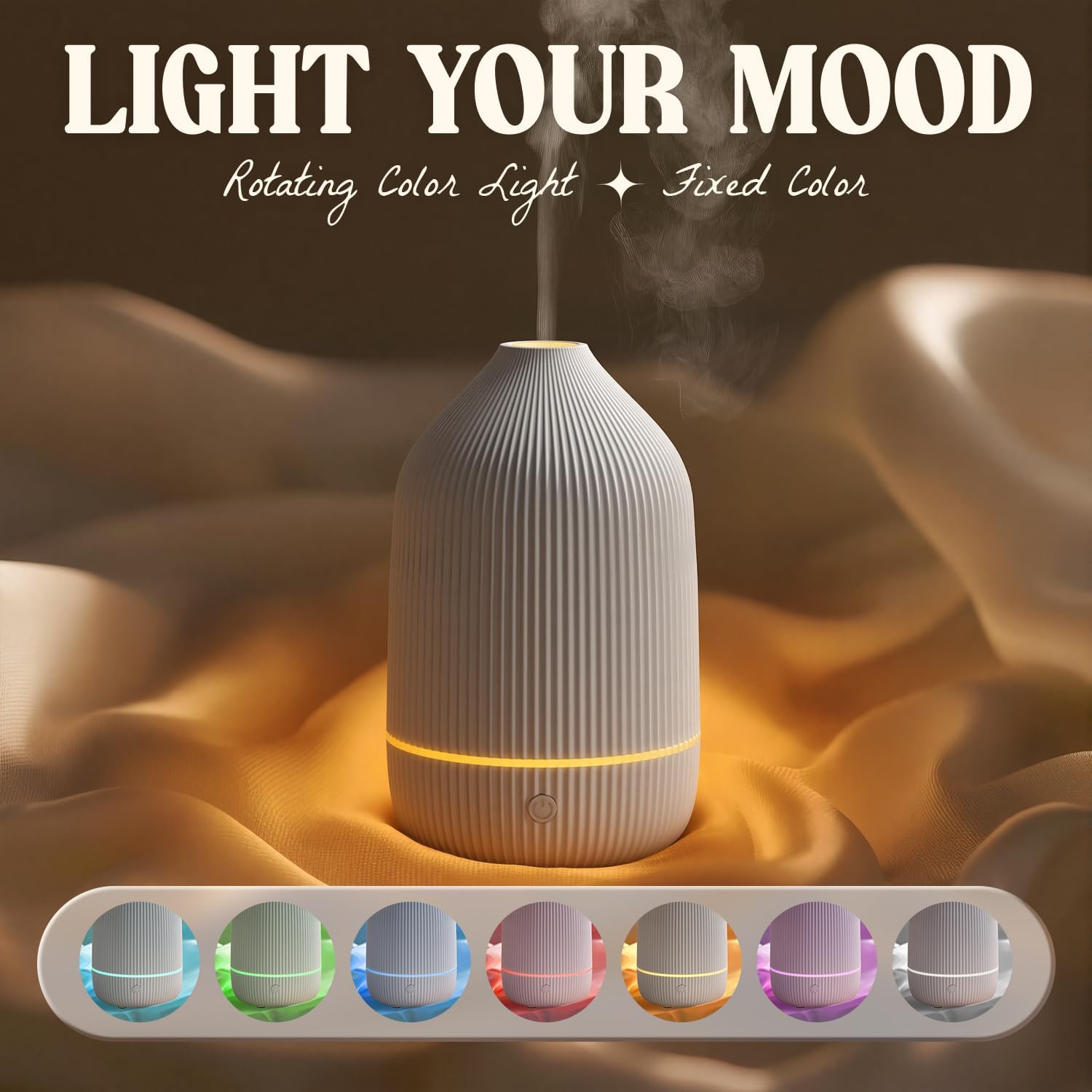 SALUBRITO Aromadiffusor, 100 ml, weißer Diffusor für ätherische Öle, Ultraschall-Aromatherapie-Diffusor, kleiner Diffusor für Zuhause, Büro, Yoga, Geschenk für Frauen – Bild 2