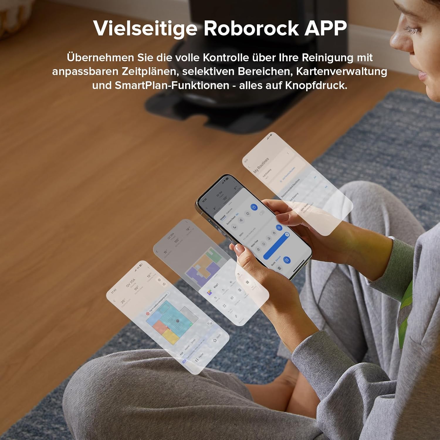 roborock Qrevo Series Roboterstaubsauger mit Wischfunktion, 8000 Pa Saugleistung (verbessert durch Qrevo S), Anti-Tangling-Seitenbürste, Hindernisvermeidung, LiDAR-Navigation, All-in-One-Dock, Schwarz (QV 35A-Set) – Bild 9