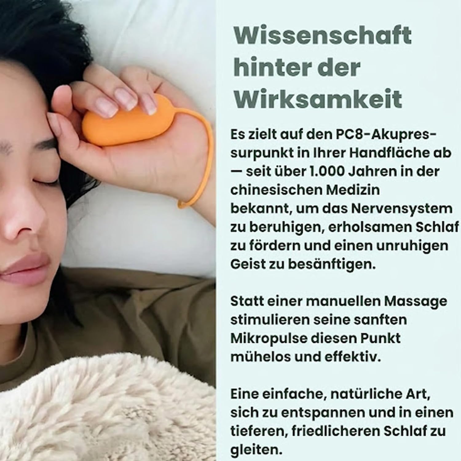 Calmbeez Gerät Mit USB Aufladung Für Entspannung Und Besseren Schlaf, Tragbares Handgerät Mit Sanften Impulsen, Kompakt Und Einfach Zu Bedienen Für Zuhause Und Unterwegs (Grau) – Bild 3