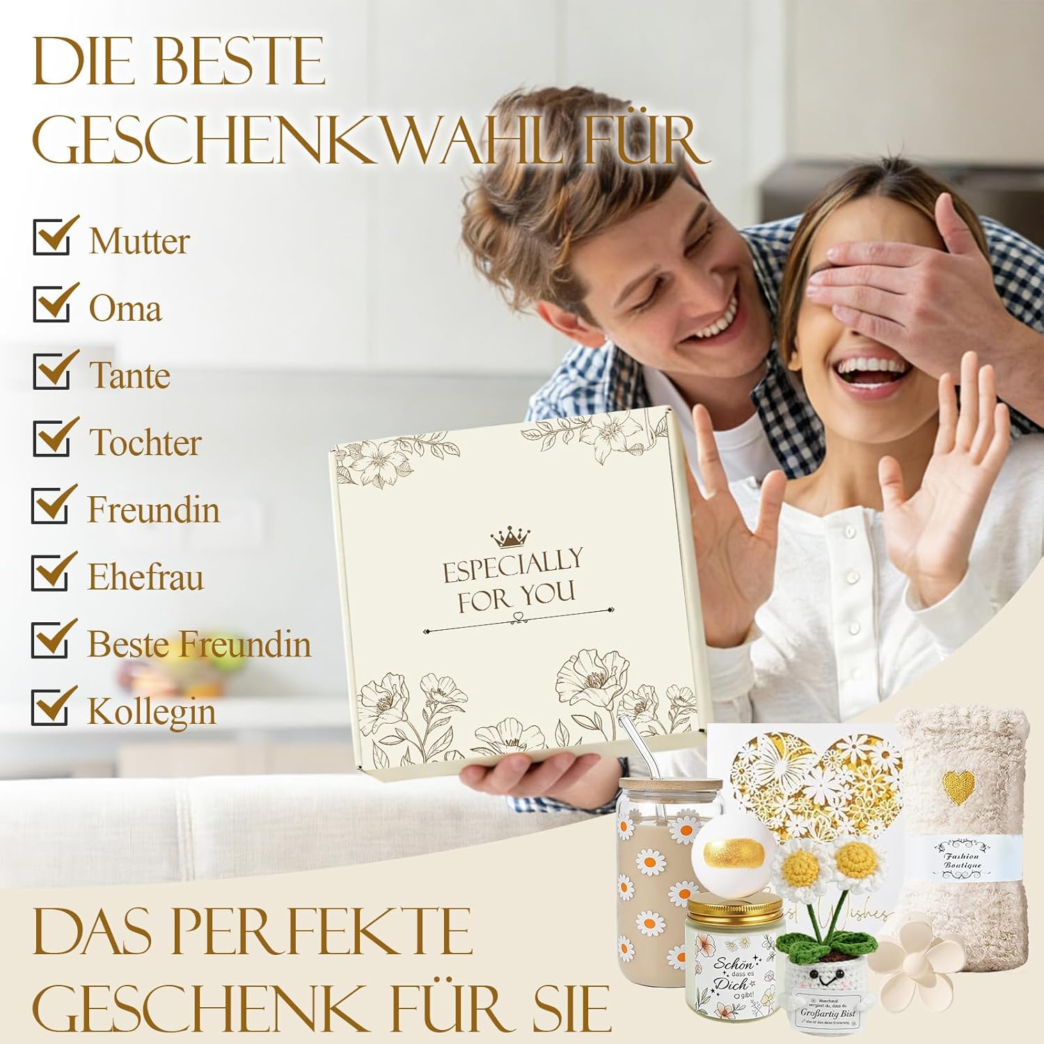 Geschenke für Frauen, Freundin, positives Kartoffel-Geschenkset, Trinkgläser, Geburtstagsgeschenk für Frauen, Mama, Schwester, Kollegin, Wellness-Entspannungsgeschenk mit Duftkerze – Bild 3