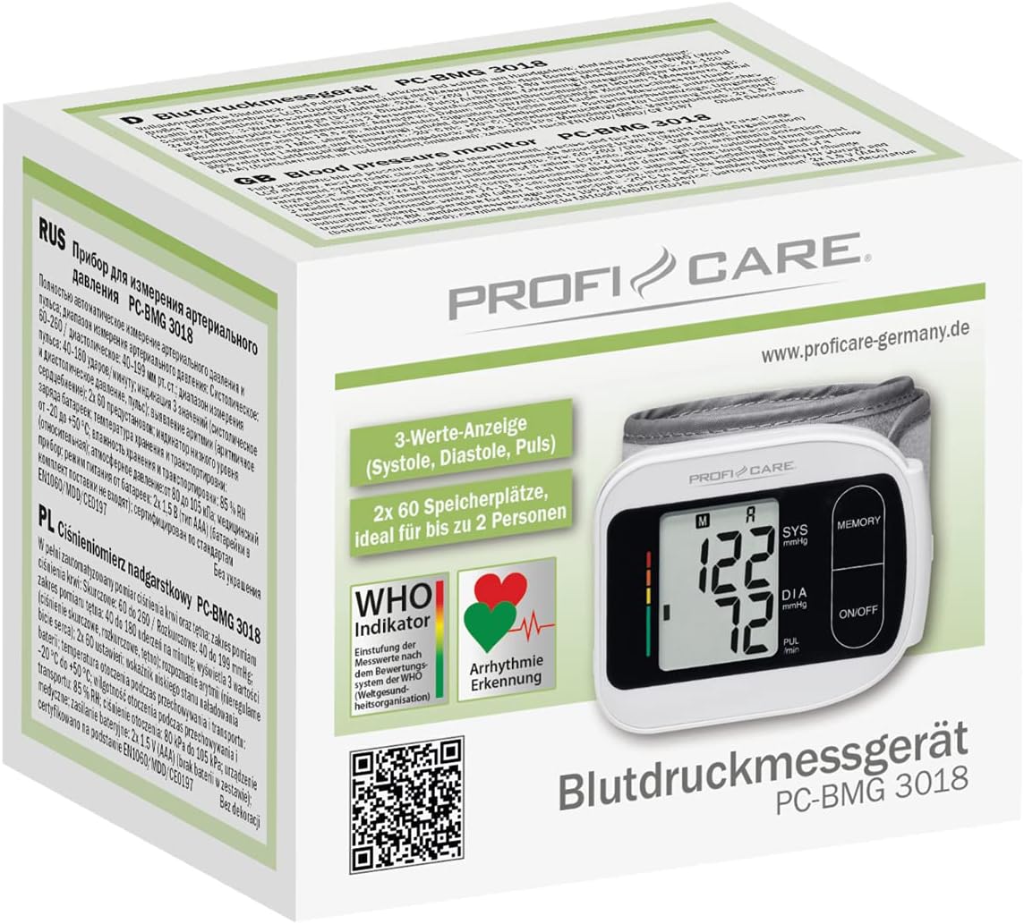 ProfiCare 330180 PC-BMG 3018 Handgelenk-Blutdruckmessgerät, vollautomatische Blutdruck- und Pulsmessung – Bild 9