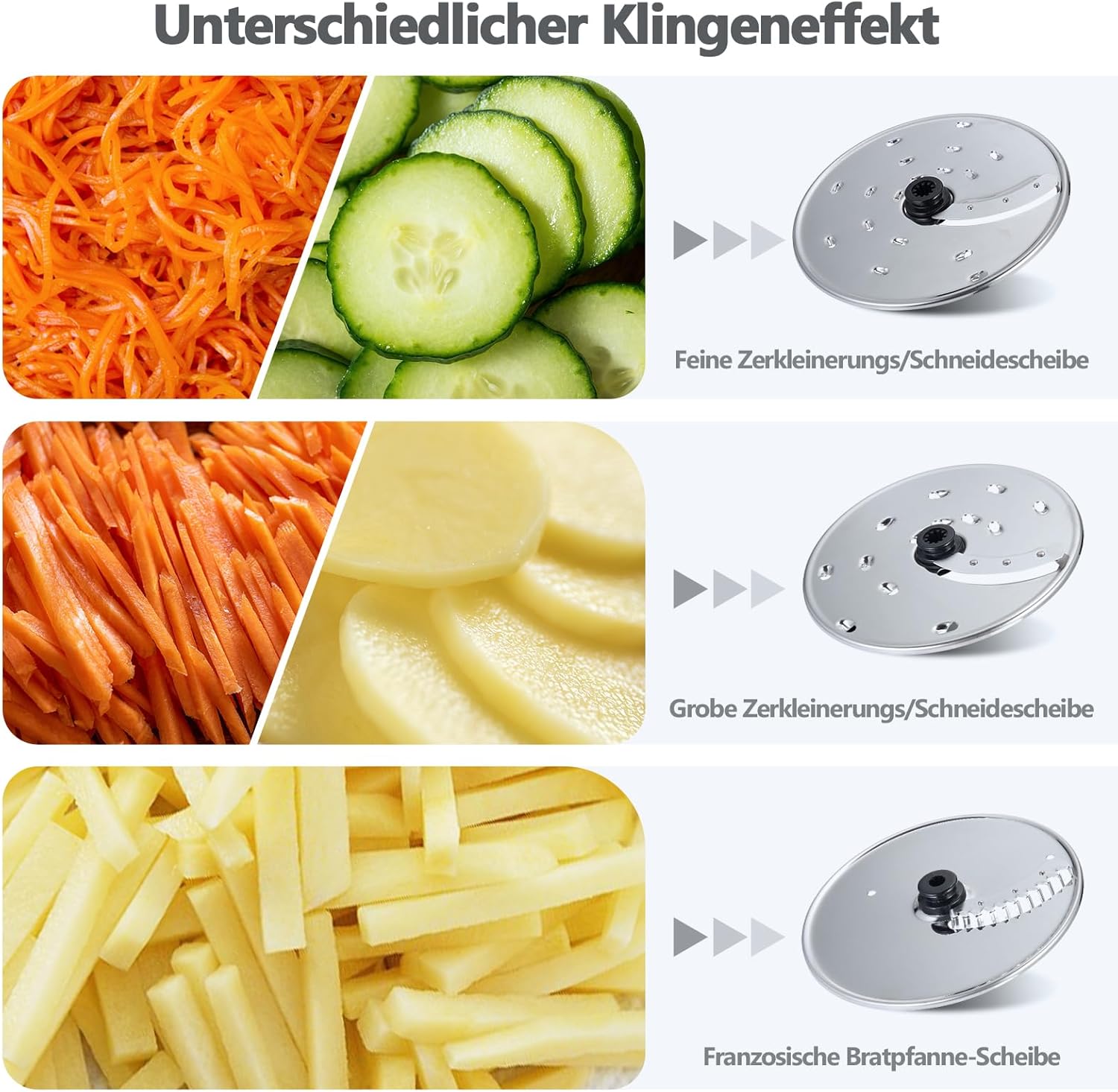 YASHE Multifunktions-Küchenmaschine, 11-in-1-Mixer, Mixer, Zerkleinerer, Entsafter und Teigmaschine mit 2,5-l-Schüssel und 1,5-l-Rührbehälter, 1300 W, 3 Geschwindigkeiten, Pulse-Funktion, Sicherheitsverriegelung – Bild 6