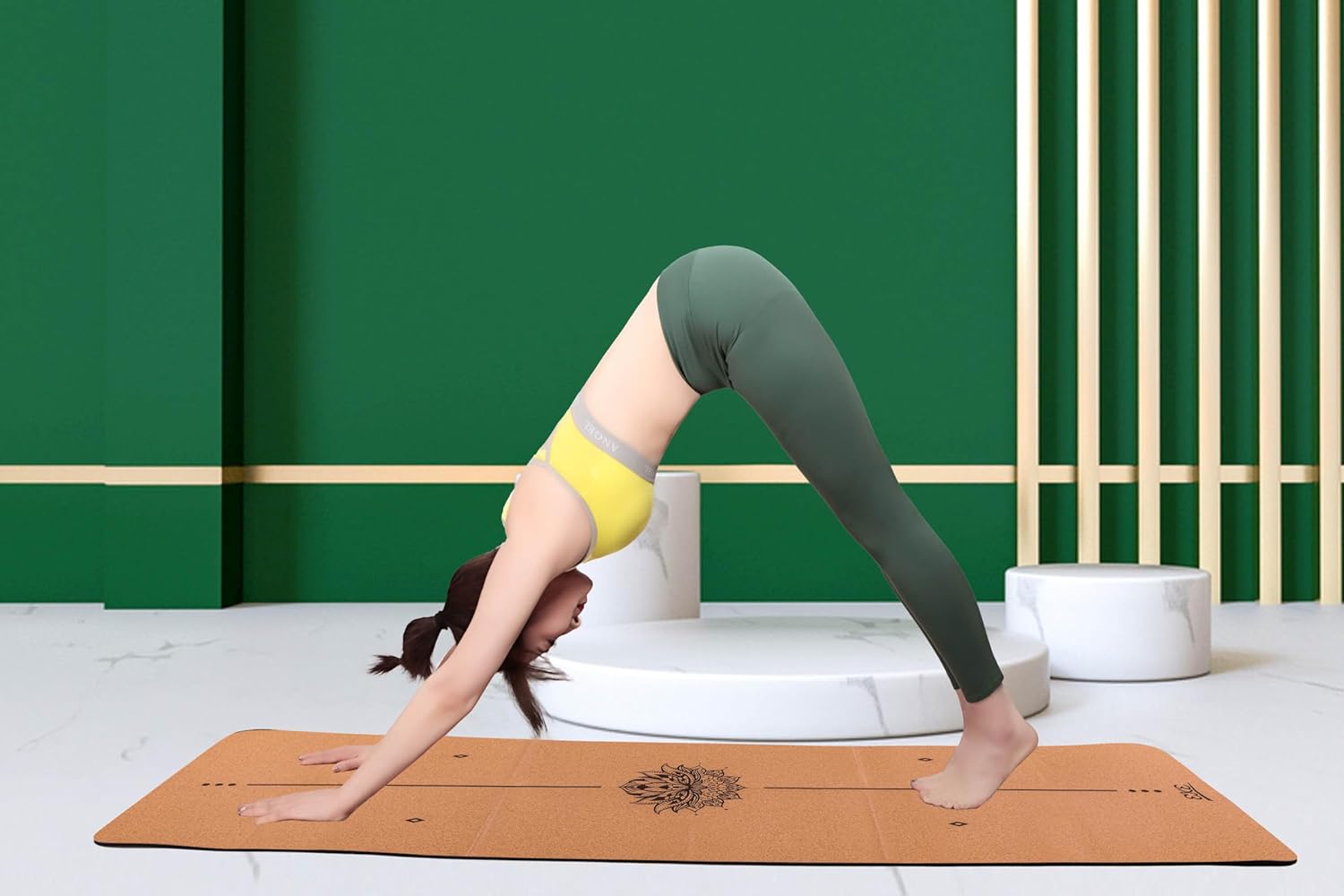 EKE faltbare Yogamatte, faltbar, für Reisen, leicht und tragbar, ideal für Yoga, Pilates, Fitness, Sport, Training, inklusive Tragetasche aus Segeltuch – Bild 6