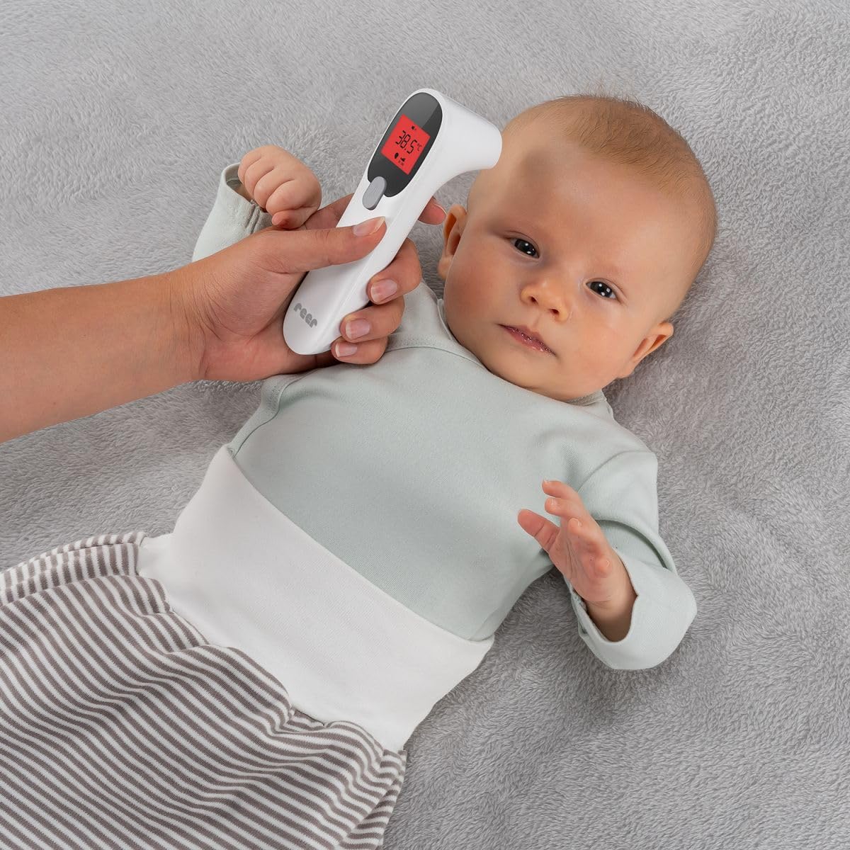 reer Color SkinTemp 3-in-1 kontaktloses Infrarot-Fieberthermometer zur genauen Messung an der Stirn, ideal für Babys und Kinder – Bild 9