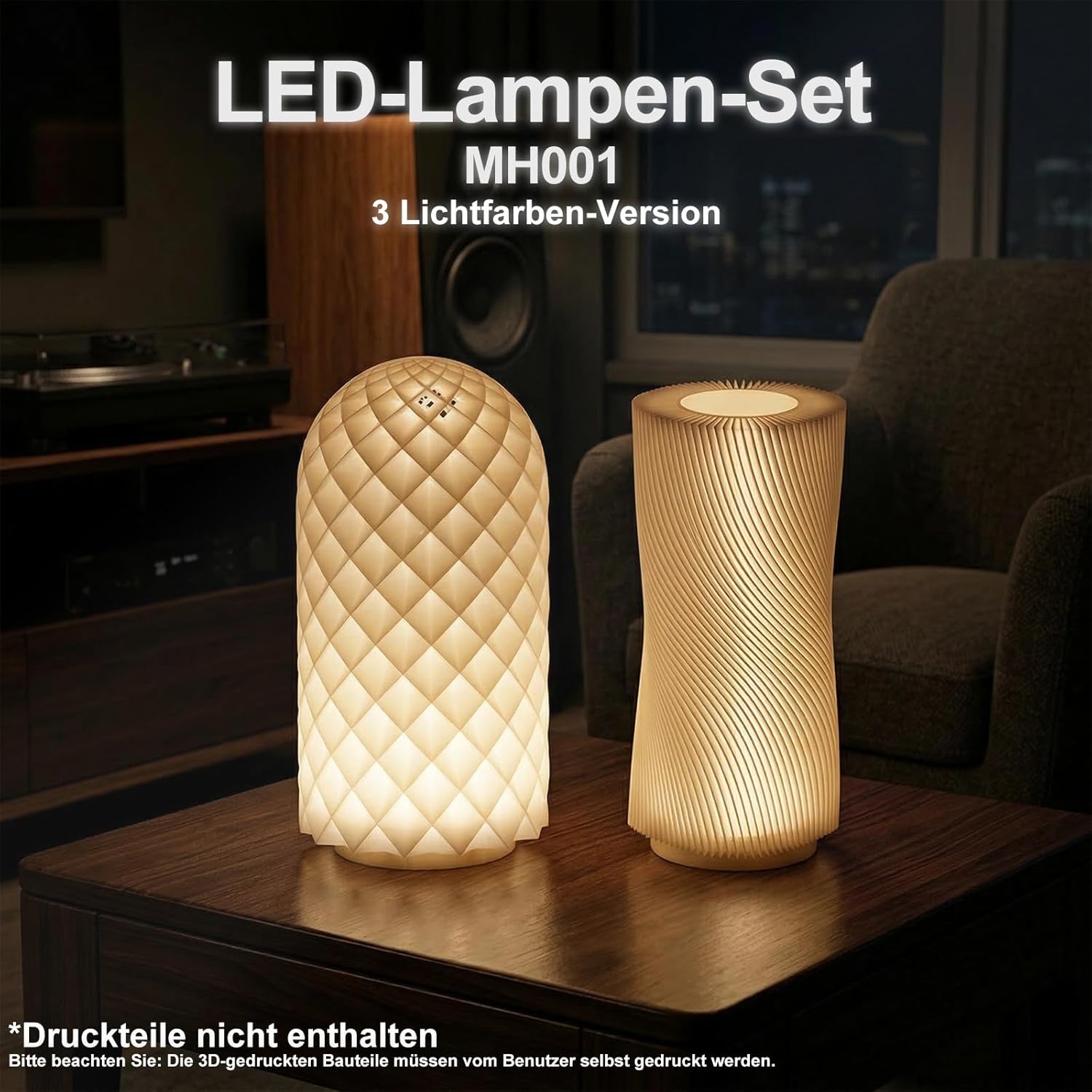 5-teiliges LED-Lampen-Set 001 Drei Farben für Bambu Lab H2D/X1/P1P/A1 Mini Makerworld für Anycubic Makeronline 3D-Drucker Licht DIY Hardware Modell Ersatzteile 5 V USB-betrieben – Bild 2