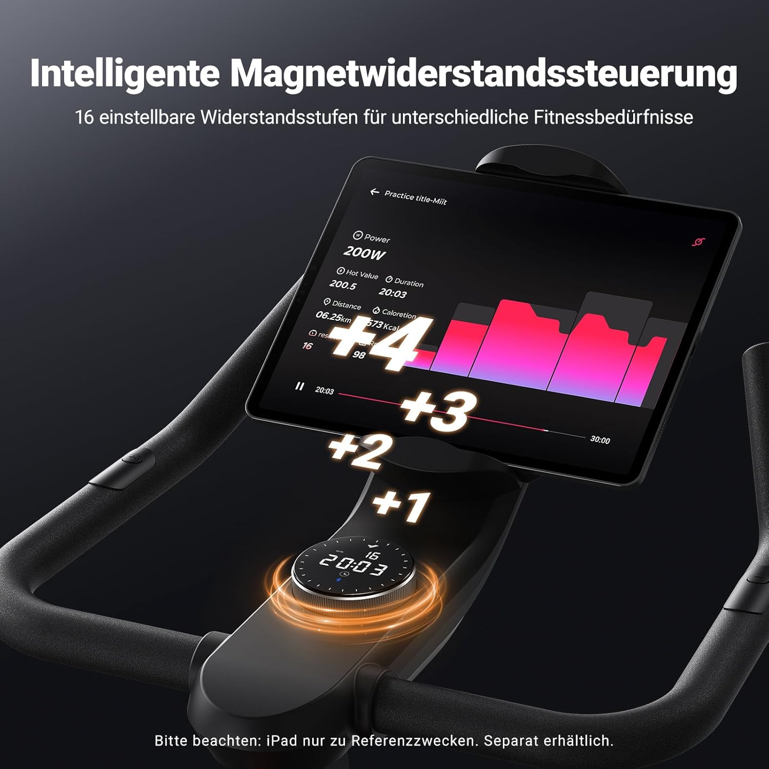 MERACH Heimtrainer, Bremsbelag/magnetisches stationäres Rad mit exklusiver App, geräuscharmes Indoor-Fahrradrad mit 270 Pfund Gewichtskapazität, Hantelständer und Fitnesskurse zur Gewichtsreduktion – Bild 3