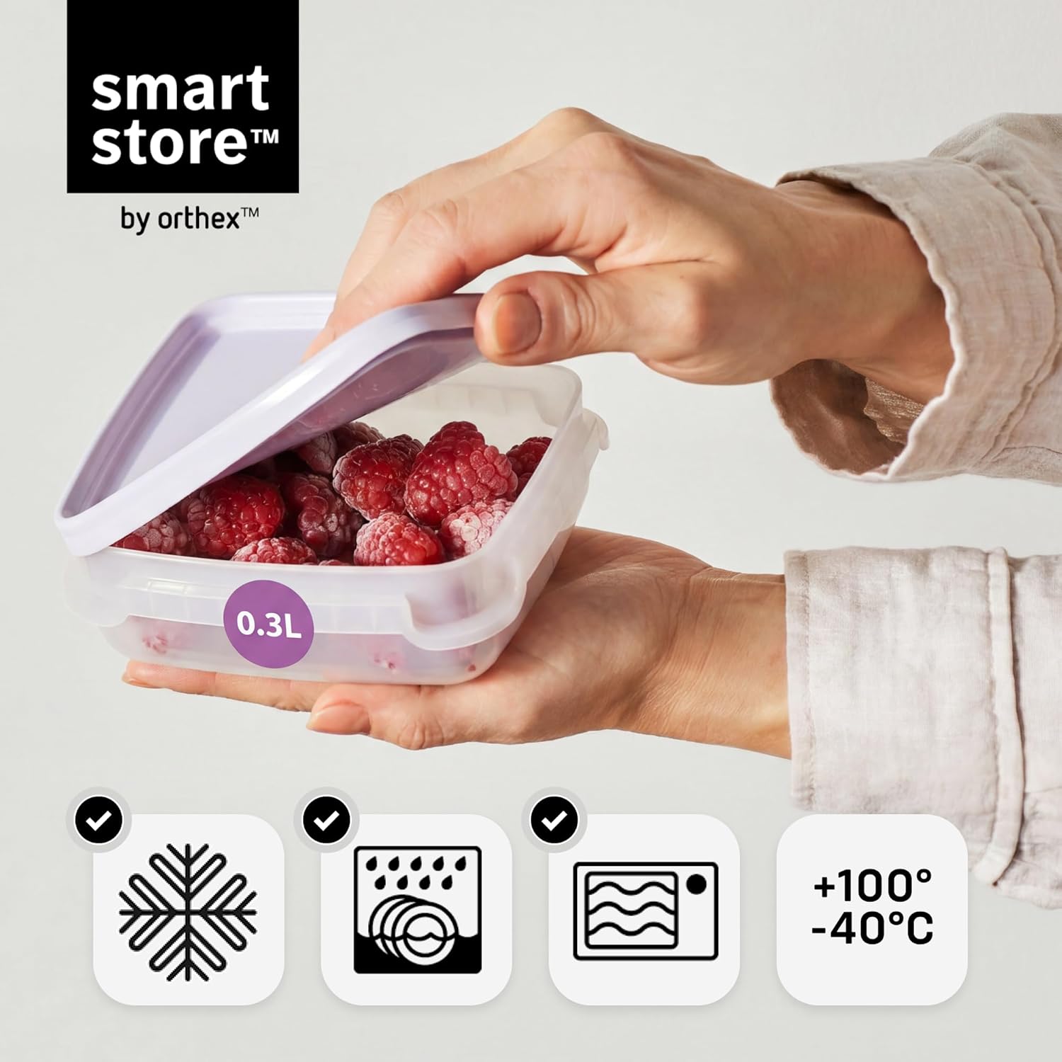 SmartStore Frischhaltedosen mit Deckel und Kühlschrank-Organizer, 0,3 l, 6er-Set, geeignet für Kühlschrank und Gefrierschrank, BPA-freie Meal-Prep-Boxen – Bild 3