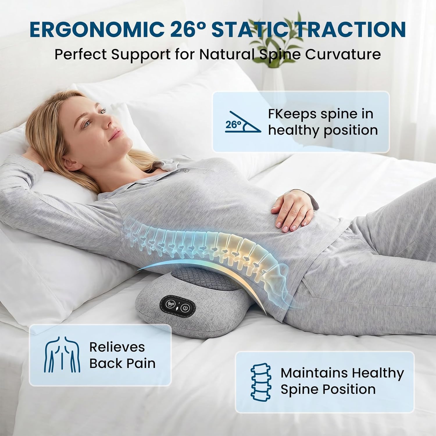 3-in-1-Rückenmassagegerät, Schulter-Massagegerät, Nackenmassagegerät mit Wärme, Vibrationsmassage und Wärmekompresse, intelligentes Massagegerät, für Nacken, Schultern, Rücken – Bild 3