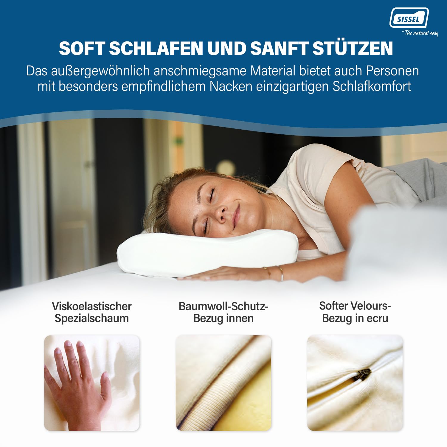 Orthopädisches Unisex-Outdoor-Kissen von SISSEL, erhältlich in Nude – Ecru – Größe 47 cm LX 11 cm BX 33 cm H – Bild 7