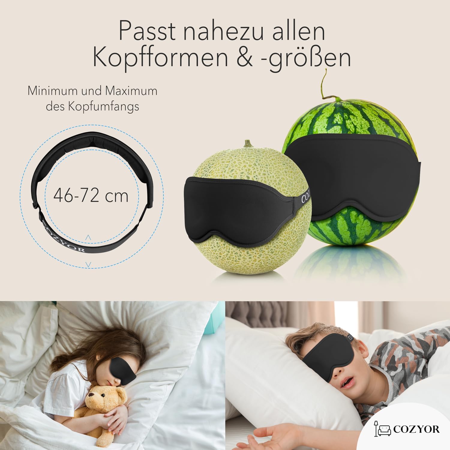 Schlafmaske mit 3D-Polsterung, 100 % dunkel, für Seitenschläfer, mit Silikon-Ohrstöpsel, Augenmaske weich für Flugzeug, Black Eclipse, Schlafmaske mit verstellbarem Gummiband für Erwachsene und Kinder – Bild 7