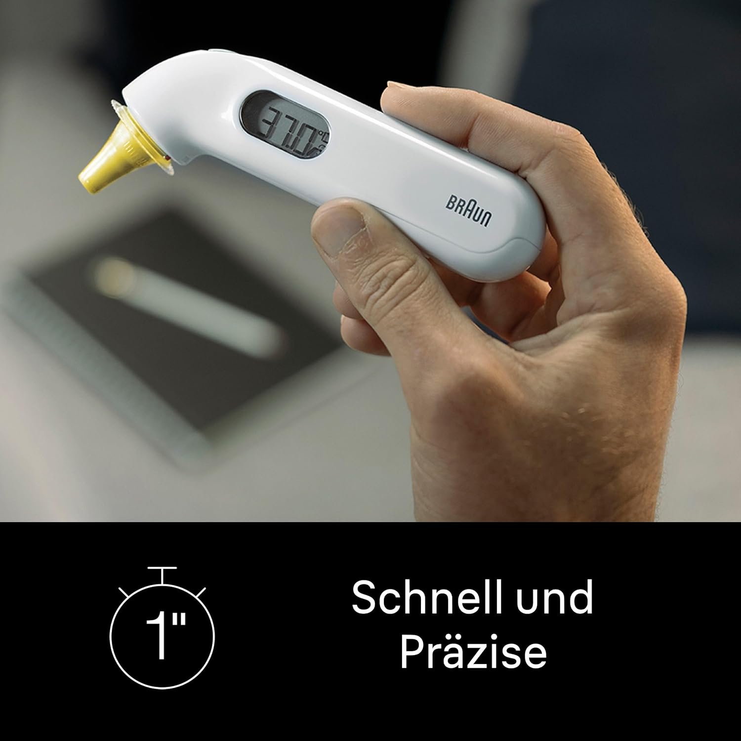 Braun ThermoScan 3 Ohrthermometer, schnell, 1-Sekunden-Messung, akustische Fiebermeldung, digitale Anzeige, für Babys und Kleinkinder geeignet, die Marke Nr. 1 bei Ärzten, IRT3030 – Bild 3