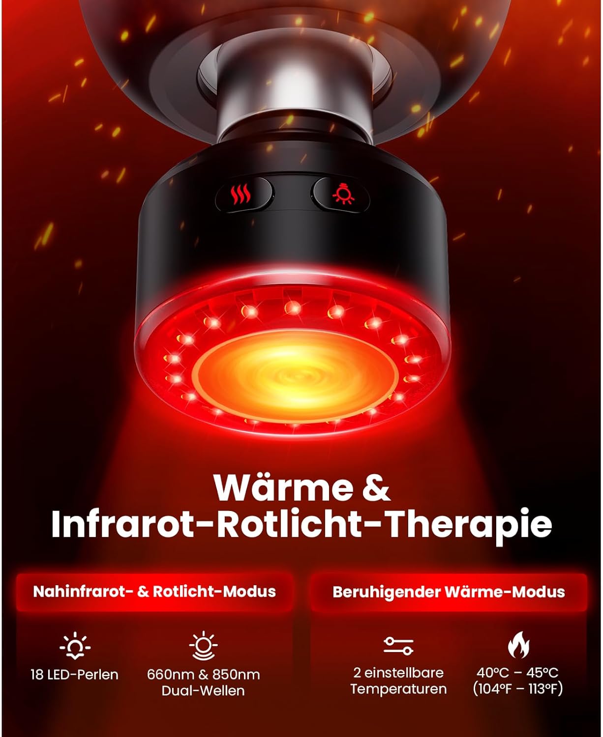 BOB AND BRAD X6 Ultra Massagepistole mit Infrarotlicht und Wärme – Professionelles Tiefengewebe-Muskelmassagegerät für Sportler, exklusiver Titankopf und 6 Aufsätze, Geschenk für Männer und Frauen – Bild 2