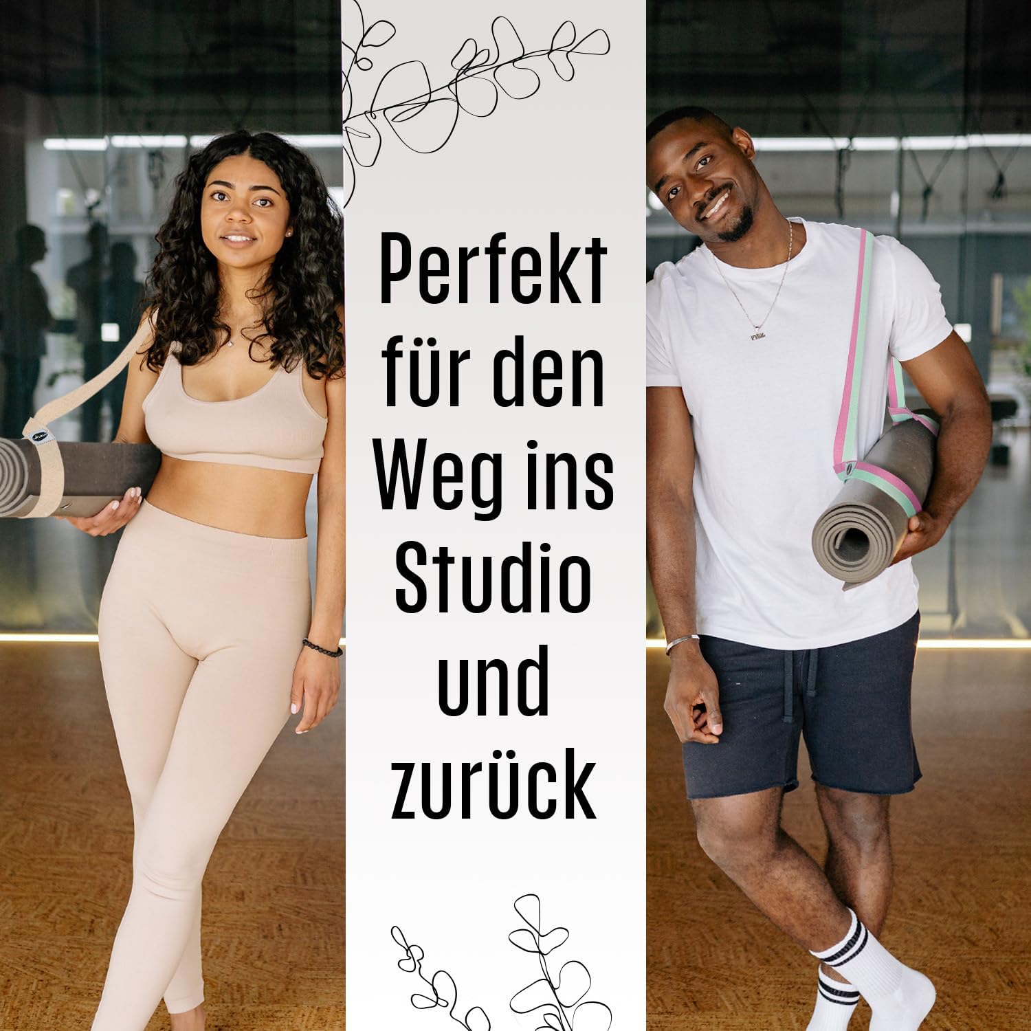 TECEUM Premium Yogamatte Tragegurt – Extra Weich & Dick aus Baumwolle – Hautfreundlich & Rutschfest – Verstellbarer Mattenhalter Yoga Mat Strap für alle Matten (Matte nicht enthalten) – Bild 7