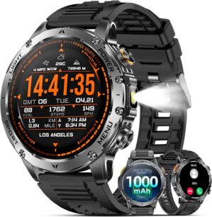 Militär Smartwatch Herren 1000 mAh...