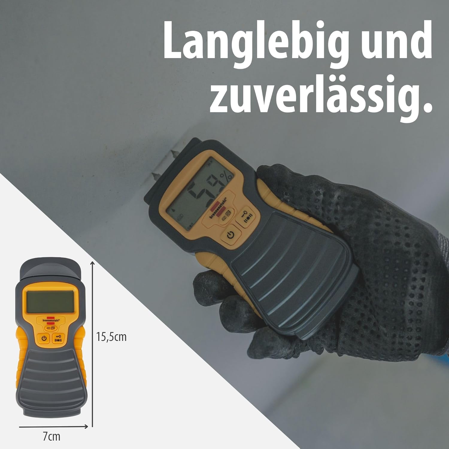 Brennenstuhl Moisture Detector MD (Feuchtemessgerät / Feuchtemessgerät für Holz oder Baustoffe, mit LCD-Display) – Bild 7