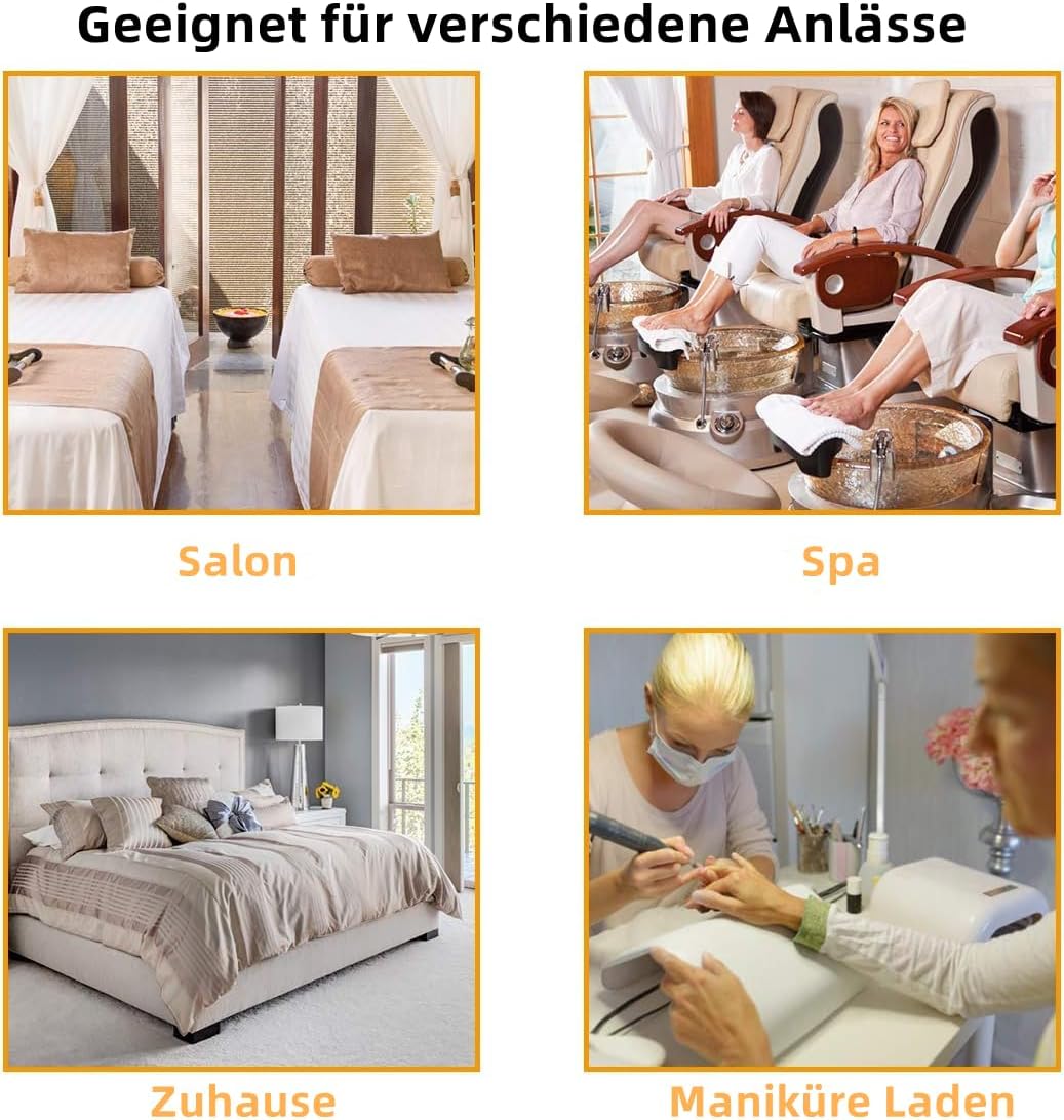 RELAX4LIFE Pediküre-Hocker, Maniküre-Fußstütze höhenverstellbar, Fußpflege-Fußhocker, Beinstütze für die Nagelpflege, ideal für Schönheitssalon, Nagelstudio (schwarz) – Bild 8