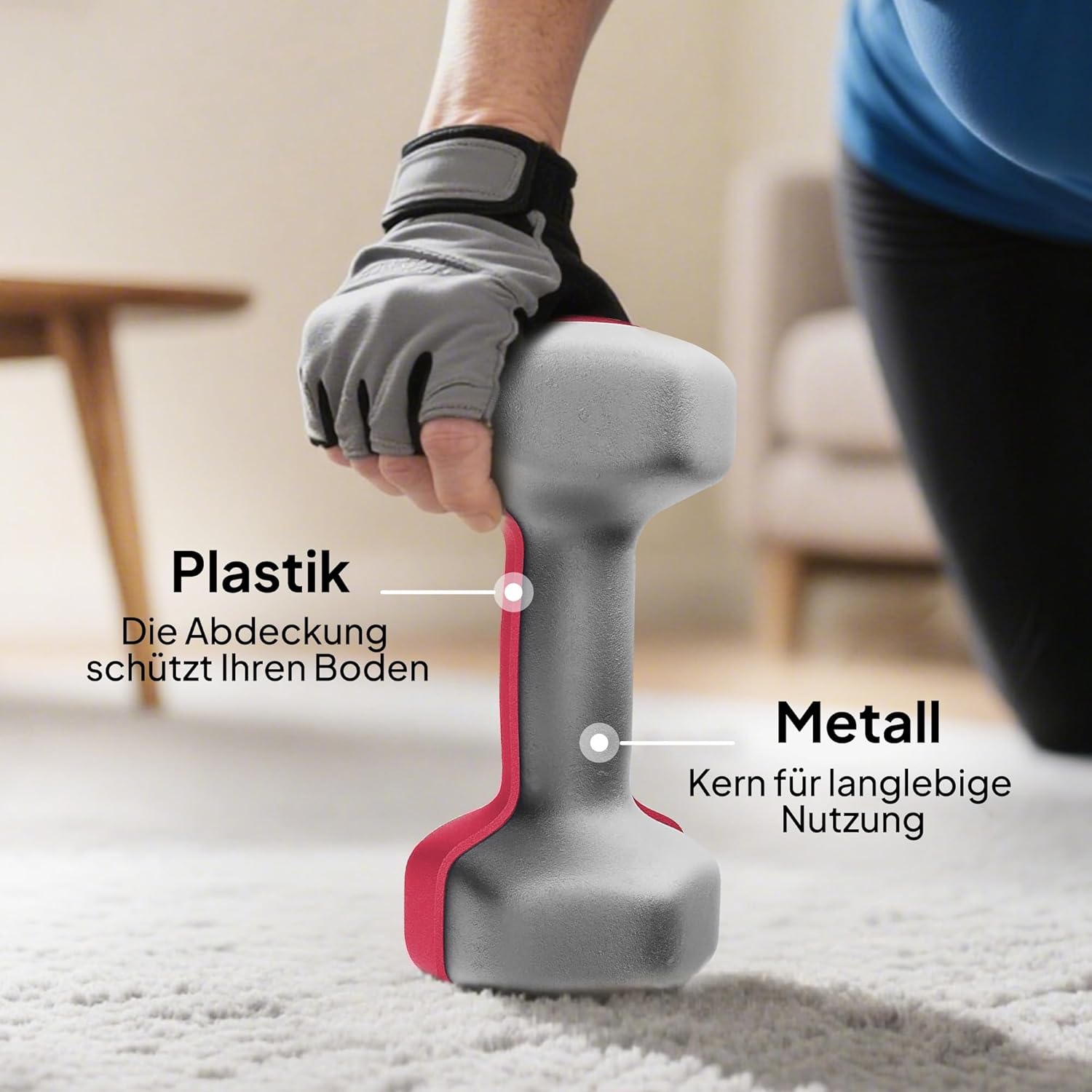 SPORTNOW Hanteln Set 4 Paar Kurzhanteln mit Aufbewahrungsständer, rutschfeste Griffe, Hexagon Hantelset Kurzhantel Set für Heimtraining, Fitnessstudio – Bild 5