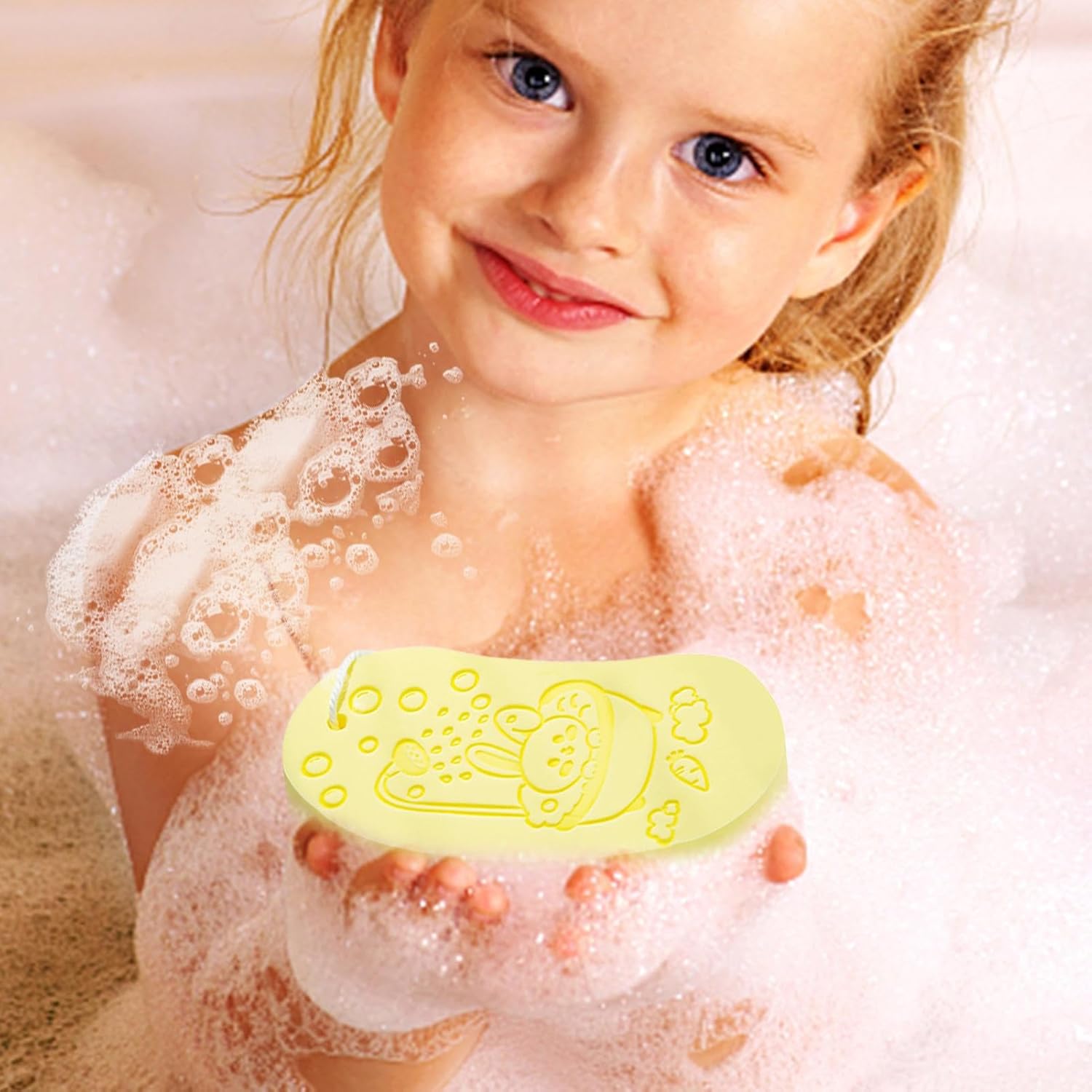 Badeschwämme für die Dusche, Körperpeeling mit , wiederverwendbares Scheuerwerkzeug für empfindliche Haut von Kindern und Erwachsenen – Bild 2