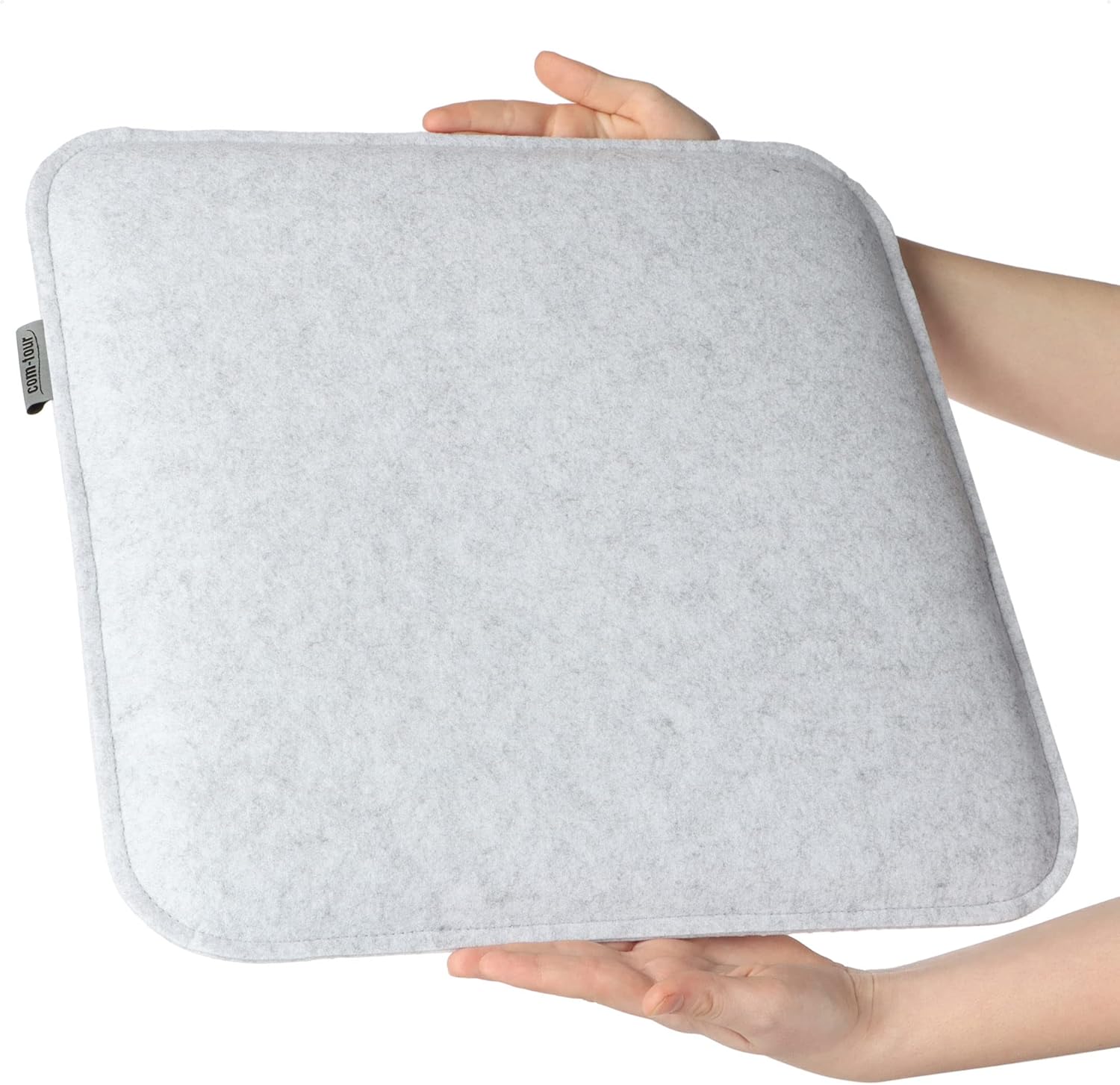com-four 4 x Sitzkissen aus Filz, 40 x 40 cm, gepolsterte Stuhlauflage, quadratische Sitzauflage für Esszimmer, Garten, Balkon, rutschfeste Unterseite mit Anti-Rutsch – Bild 5