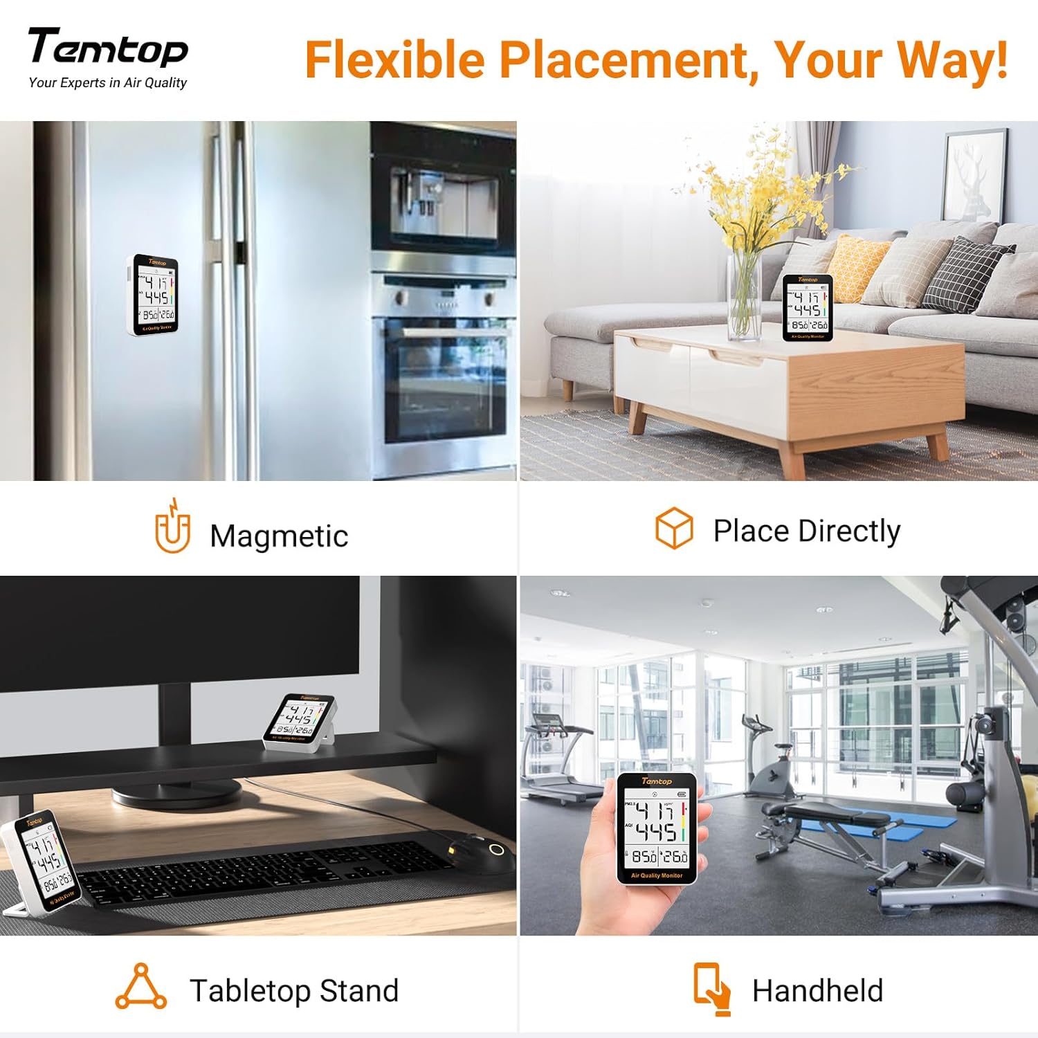 Temtop S1-UP Luftqualitätsmessgerät PM2,5, AQI, Temperatur und Luftfeuchtigkeit, extrem lange Batterielebensdauer von 100 Tagen, ideal für Zuhause und Büro – Bild 7