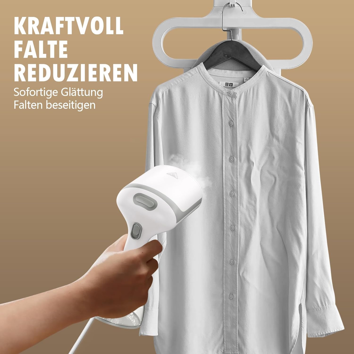 Dampfgarer Dampfgarer mit 300 ml abnehmbarem Wassertank, 1500 W, 20 Sekunden schnelles Aufheizen, Reisedampfer, der für vertikale und horizontale Verdampfung verwendet werden kann – Bild 5
