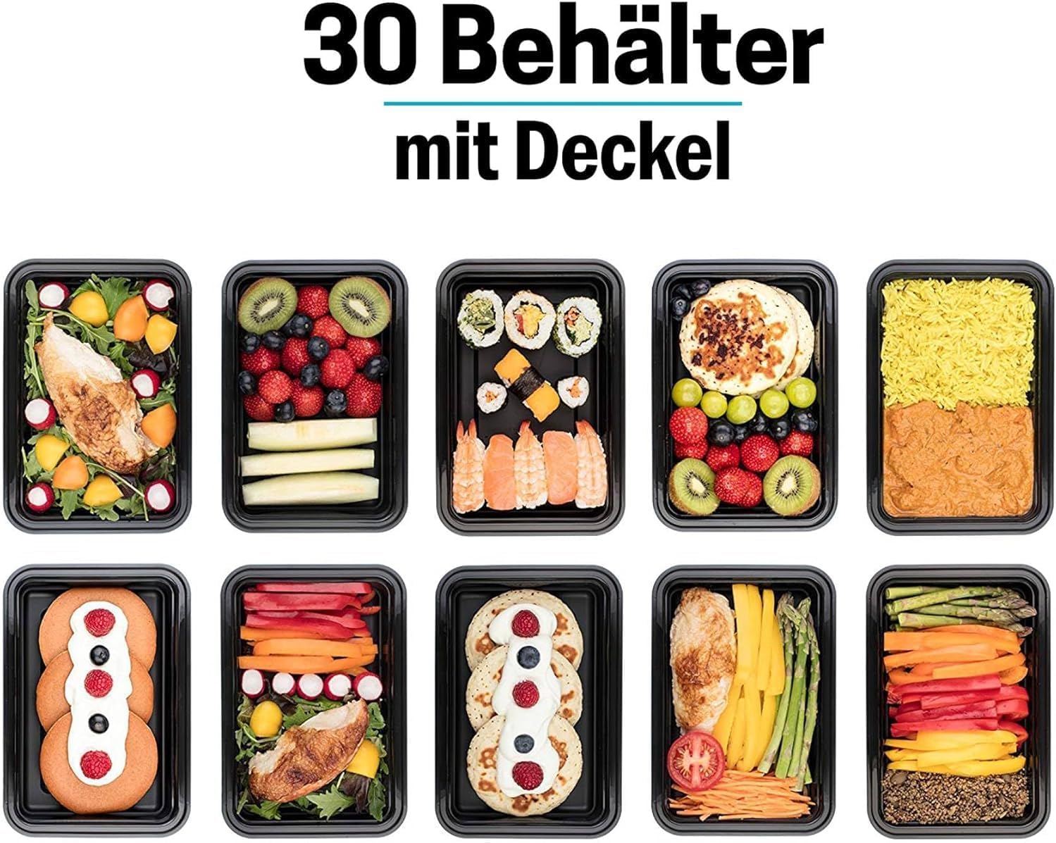 Igluu Meal-Prep-Behälter mit 1 Fach, Lebensmittelbox, Lunchbox, mikrowellengeeignet, spülmaschinenfest und wiederverwendbar, luftdichter Deckelverschluss, BPA-frei, 30 Stück – Bild 8