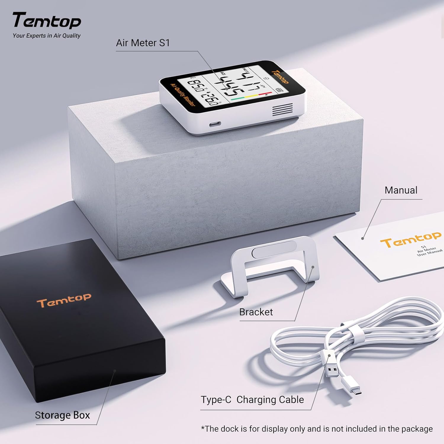 Temtop S1-UP Luftqualitätsmessgerät PM2,5, AQI, Temperatur und Luftfeuchtigkeit, extrem lange Batterielebensdauer von 100 Tagen, ideal für Zuhause und Büro – Bild 9