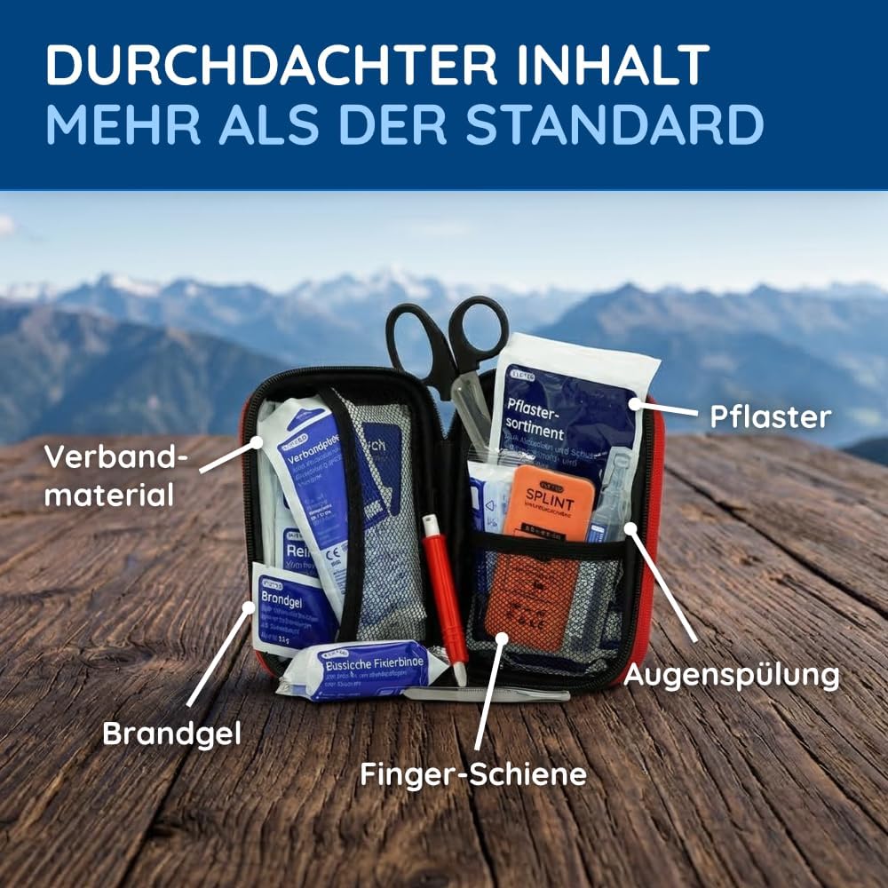Reise-Erste-Hilfe-Set – ideal für Outdoor, Reisen, Motorradfahren und Sport – entspricht DIN 13167 – Bild 4