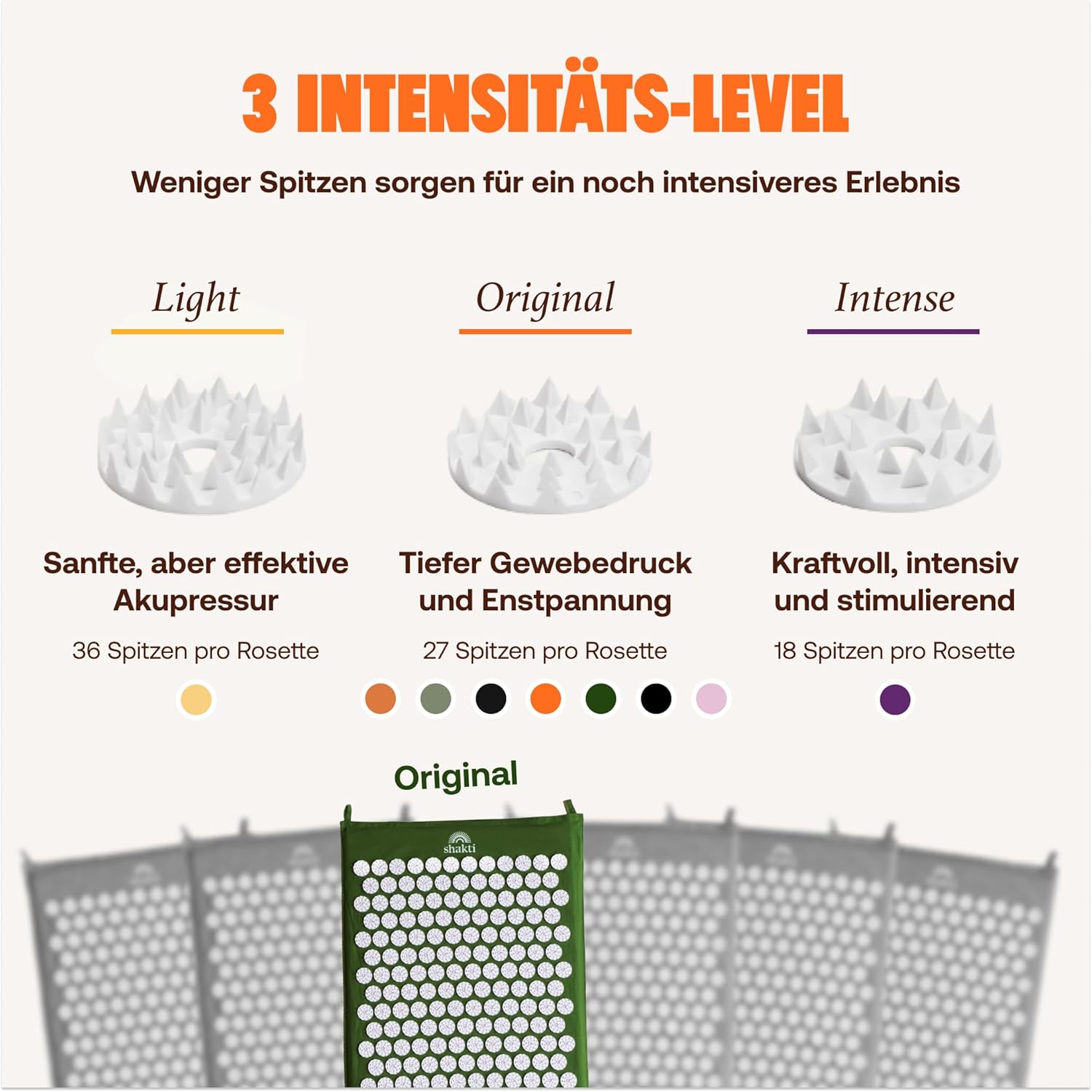 ShaktiMat (Das Original seit 2007) Akupressurmatte zur Entspannung für Rücken, Nacken, Füße, ethisch handgefertigt, GOTS-zertifizierte Bio-Baumwolle, Grün – Bild 4