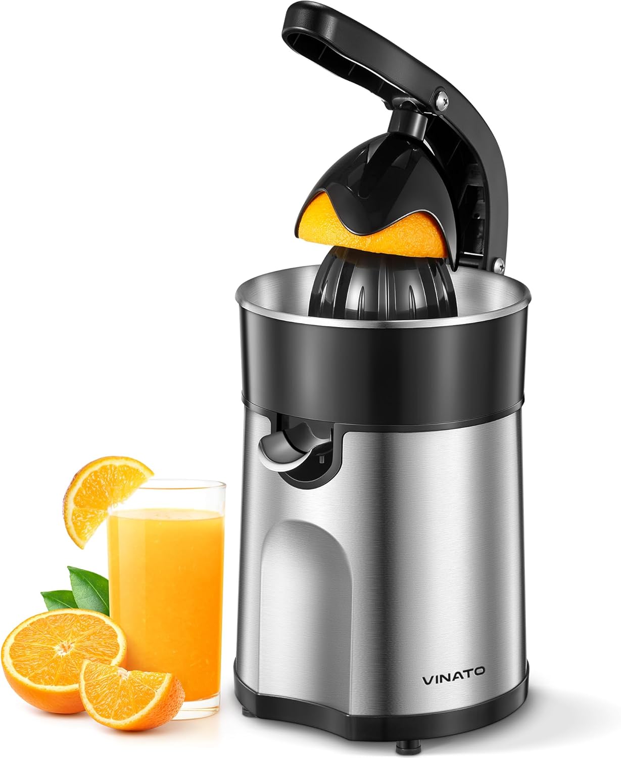 VINATO Zitruspresse, Orangenpresse, Edelstahl, BPA-frei