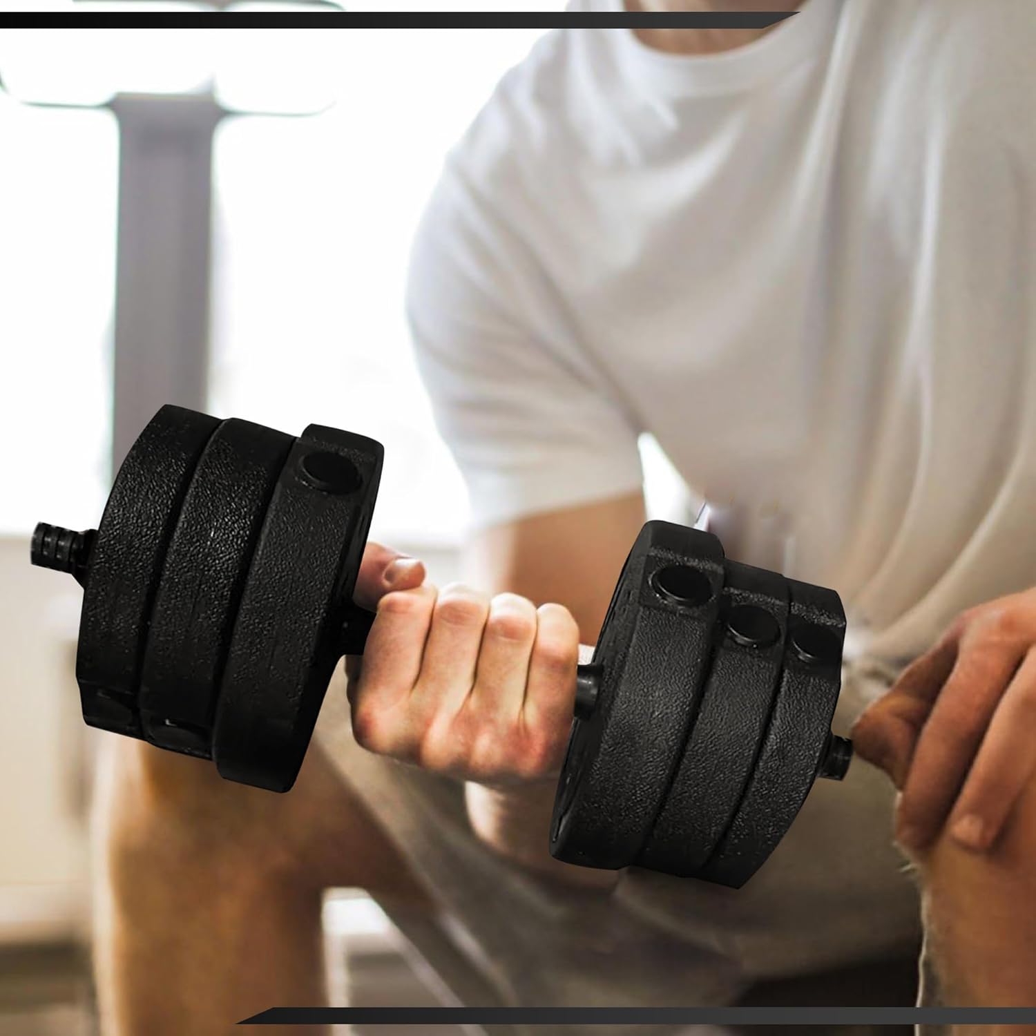 Verstellbare Hanteln – Hantelset für Krafttraining – verstellbare Hanteln – Gewichtsset – rutschfeste ergonomische Griffe – Heimtraining – Bild 5