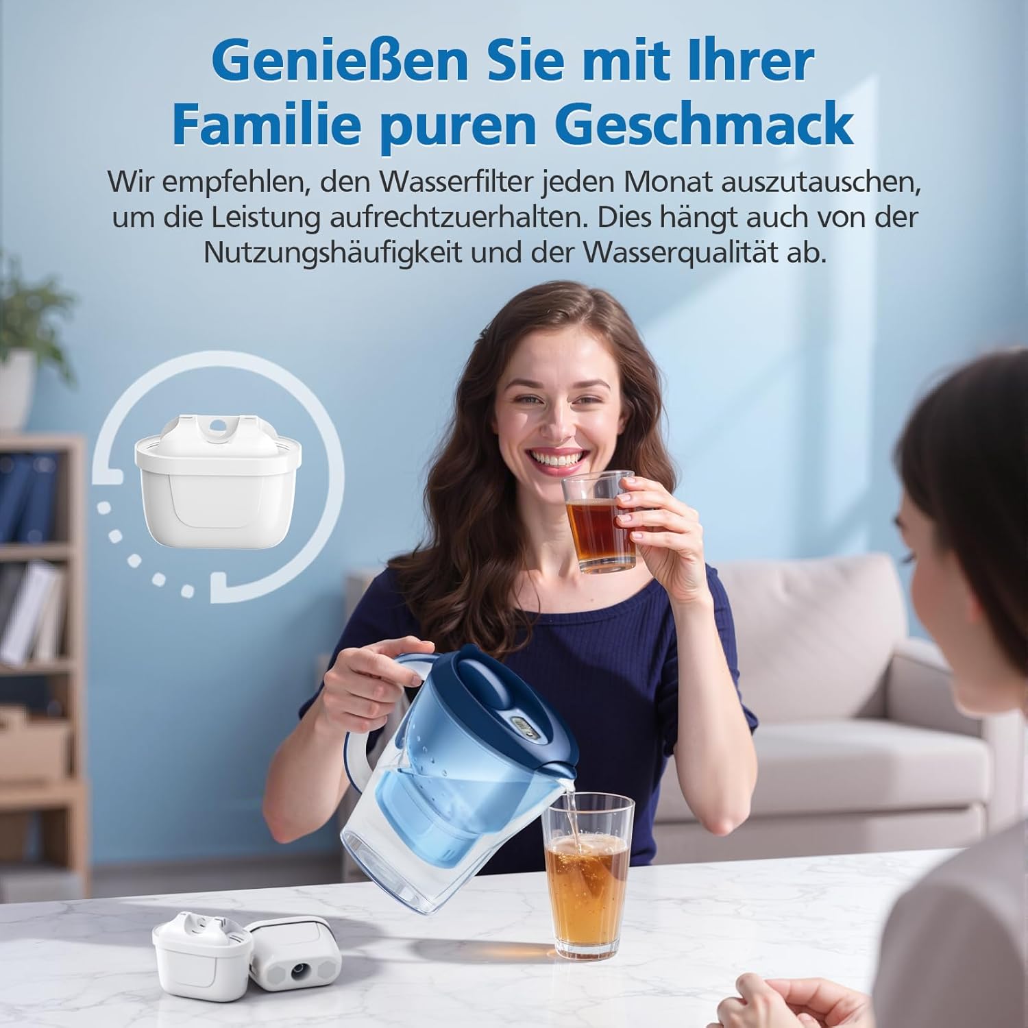 isinlive 8er-Pack Wasserfilter für Brita-Wasserfilterkartuschen, kompatibel mit Brita Maxtra+, für Style, Mavea Elemaris XL-Wassertank – 8er-Pack – Bild 7